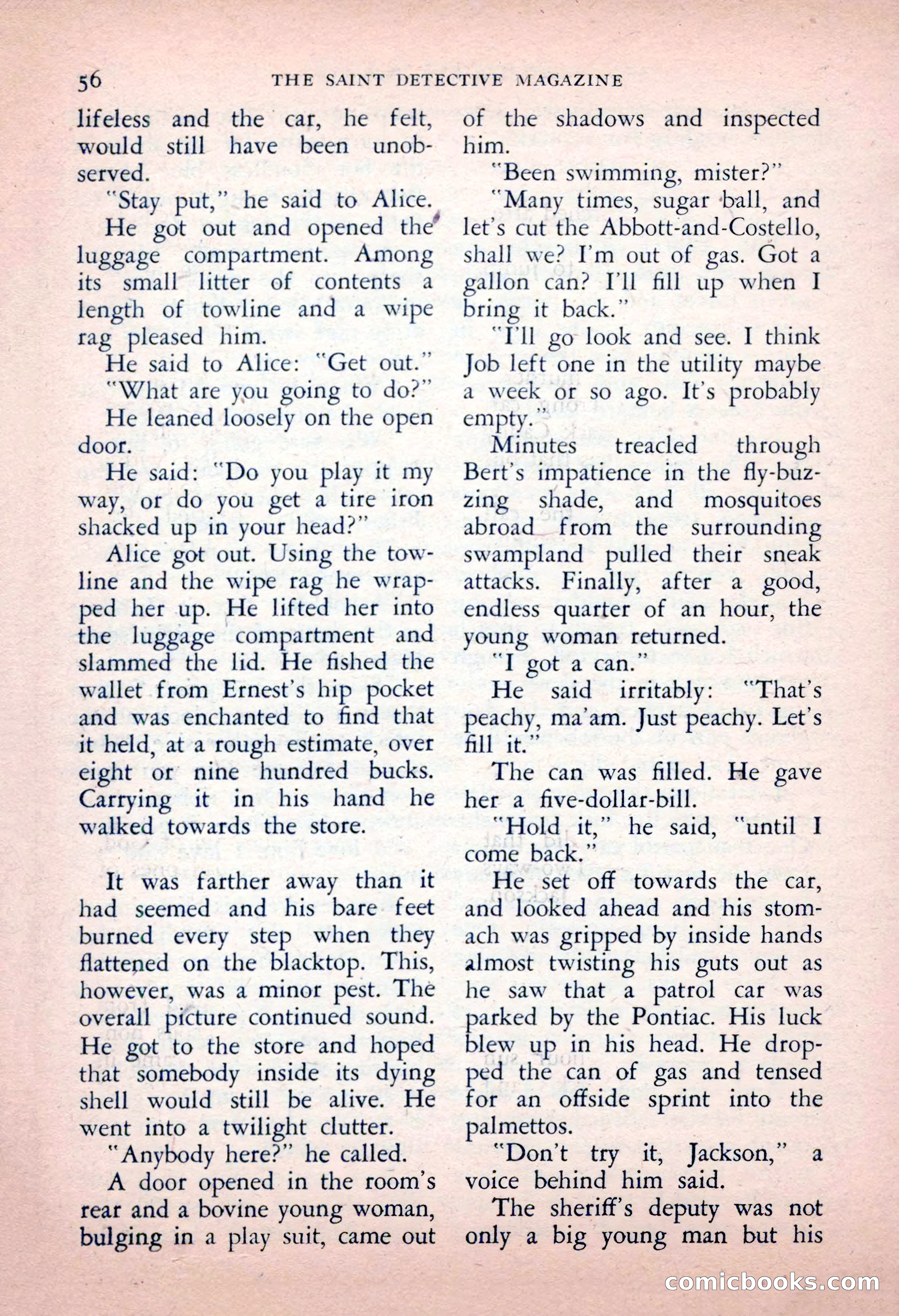 The Saint Detective Magazine, May 1956 — page 58 of 164