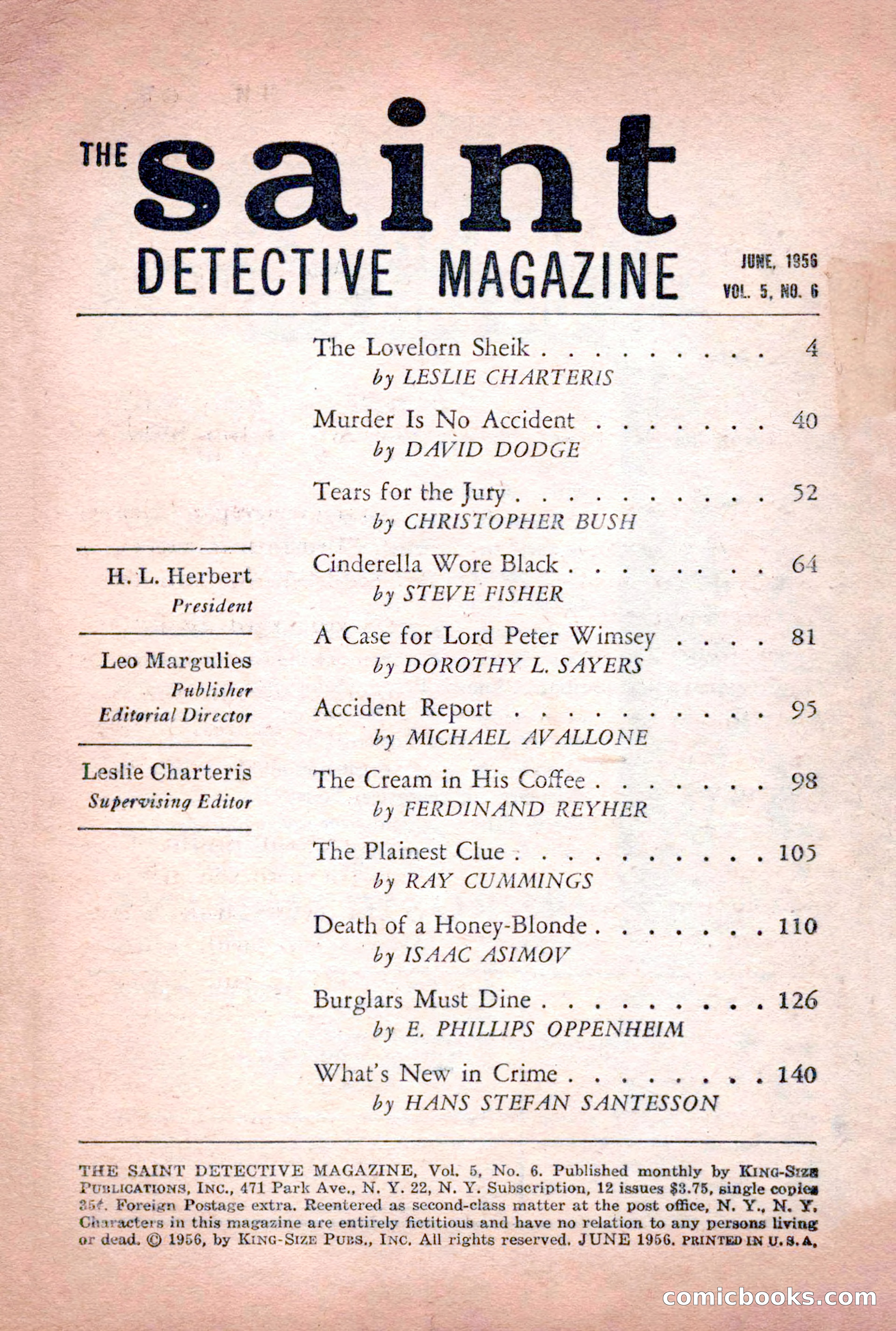 The Saint Detective Magazine, June 1956 — page 4 of 148