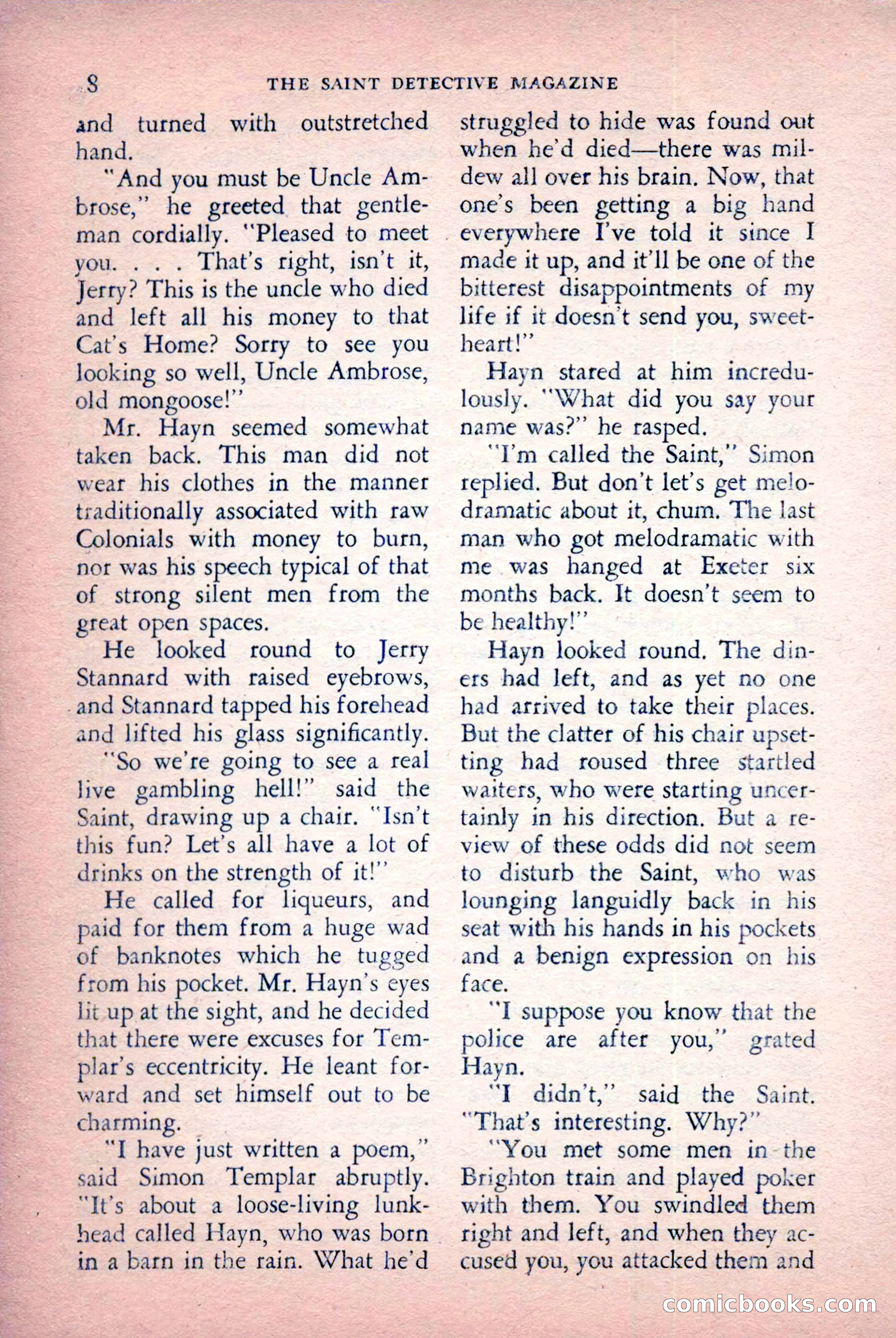 The Saint Detective Magazine, July 1956 — page 20 of 148