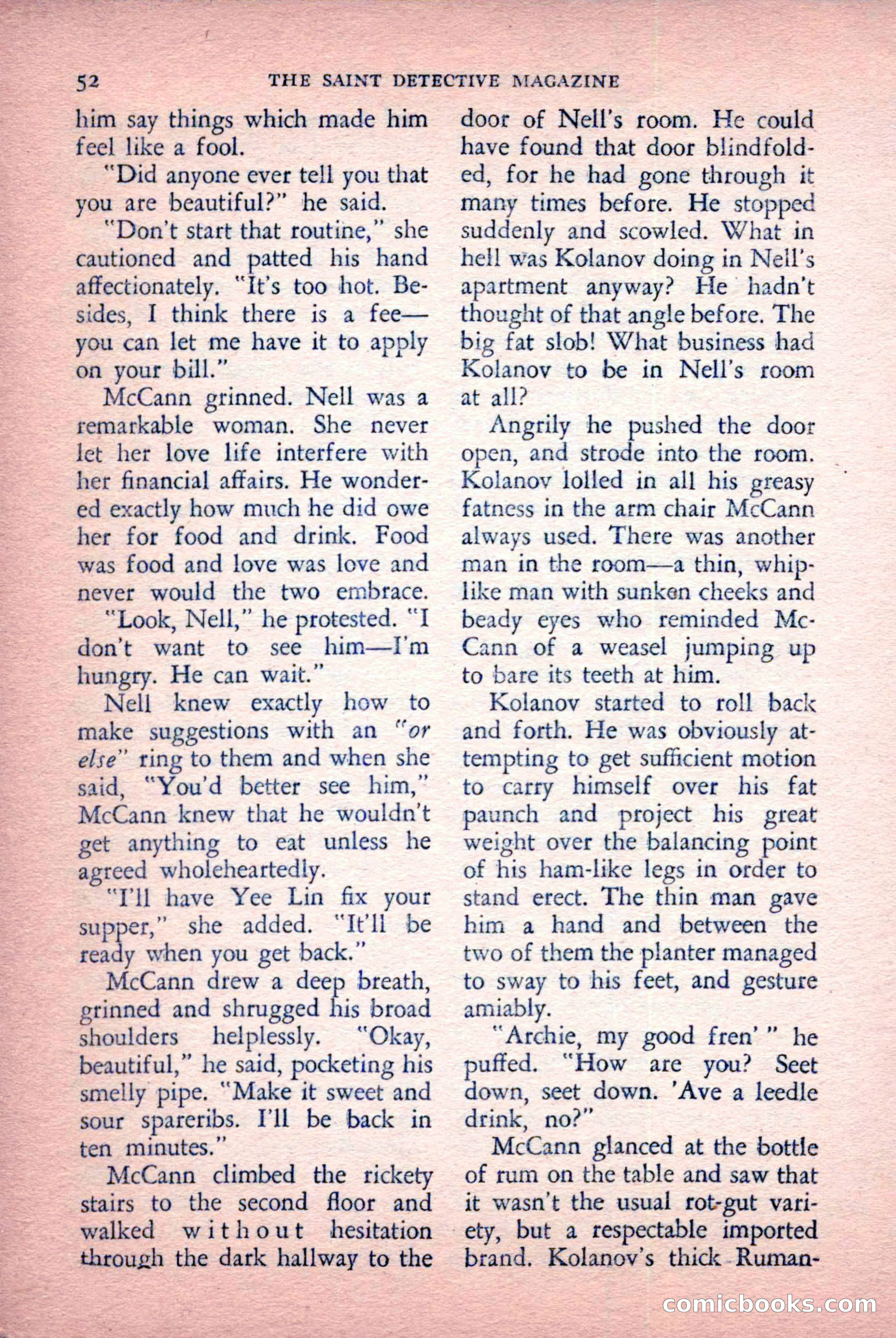 The Saint Detective Magazine, July 1956 — page 54 of 148
