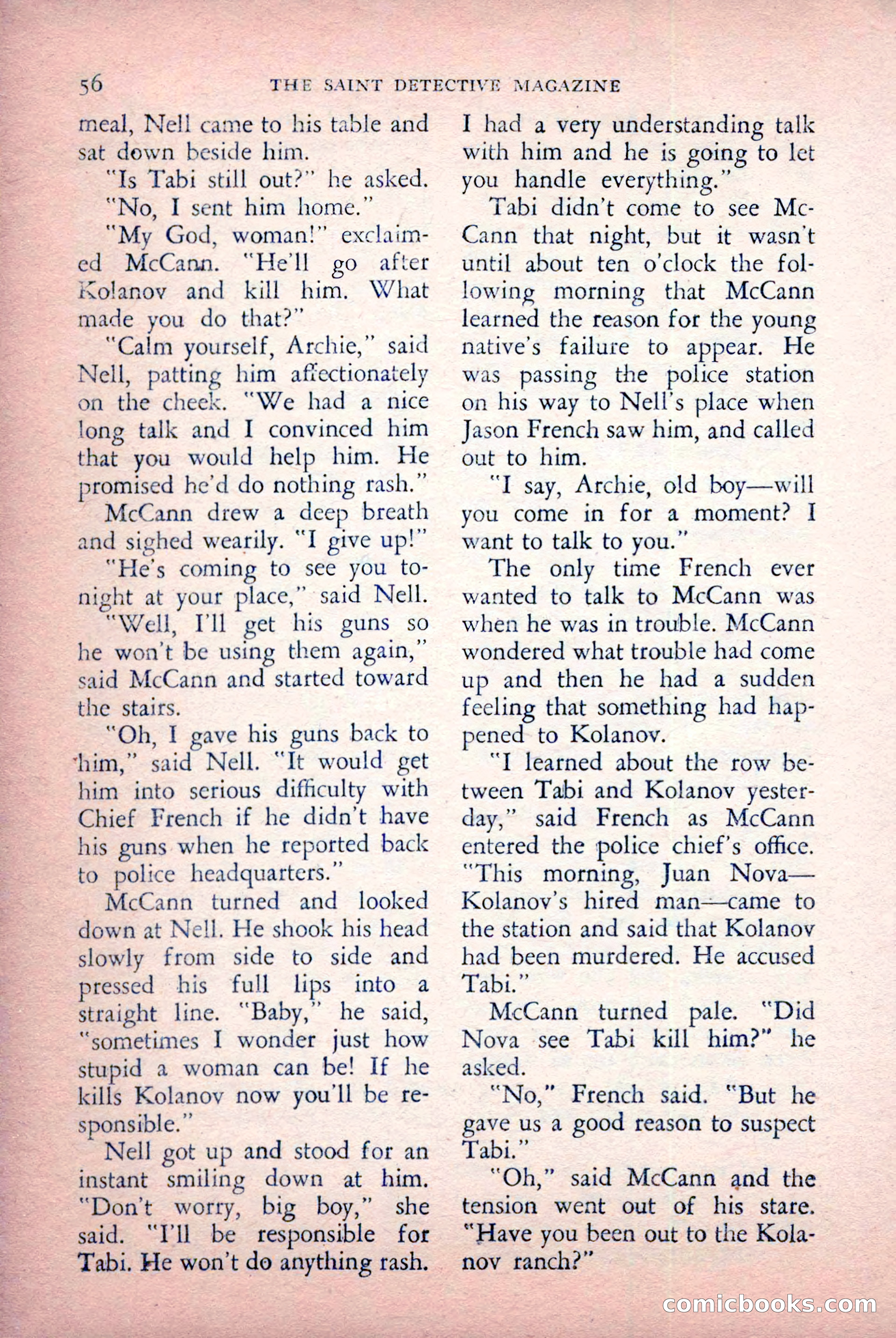 The Saint Detective Magazine, July 1956 — page 58 of 148