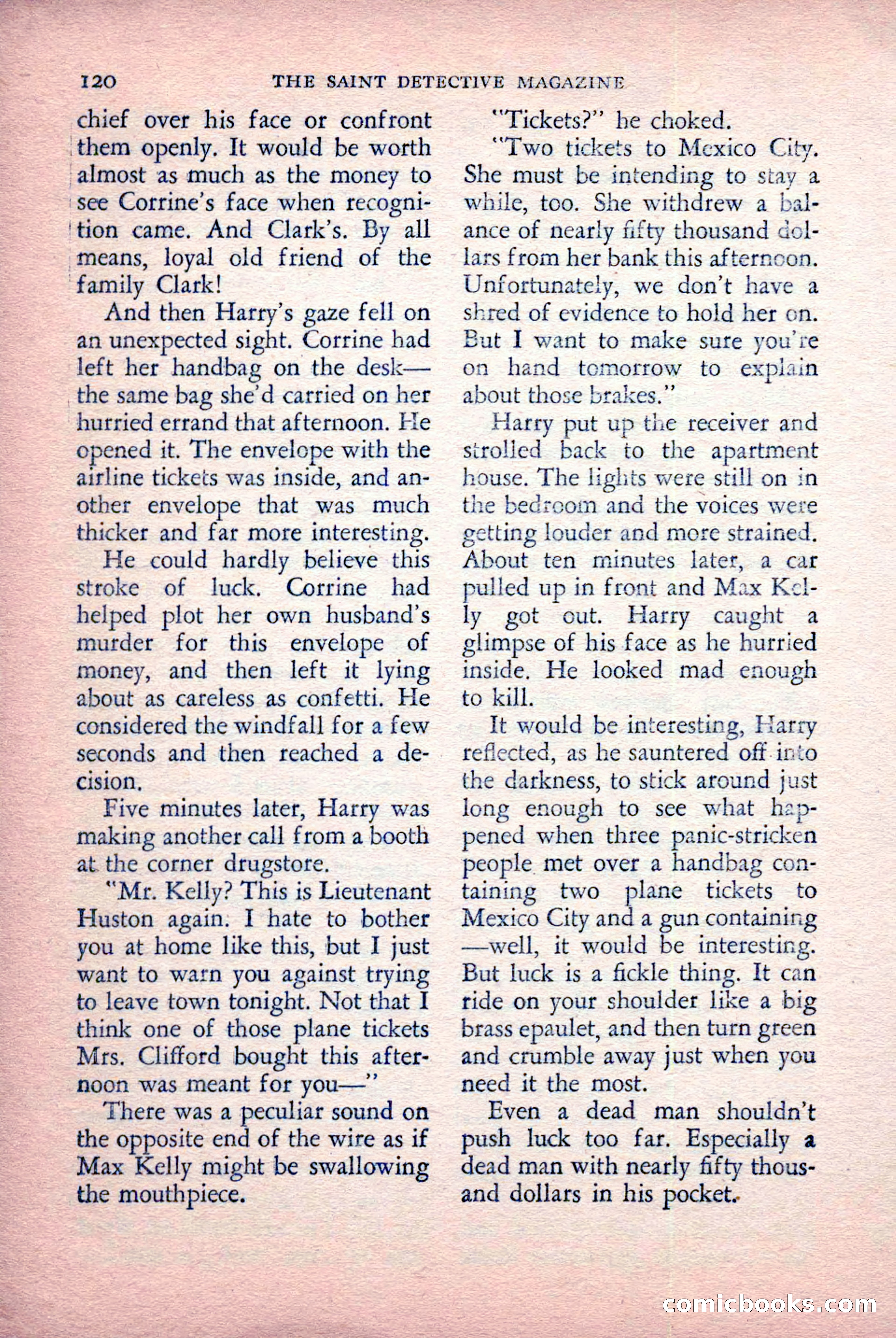 The Saint Detective Magazine, July 1956 — page 122 of 148