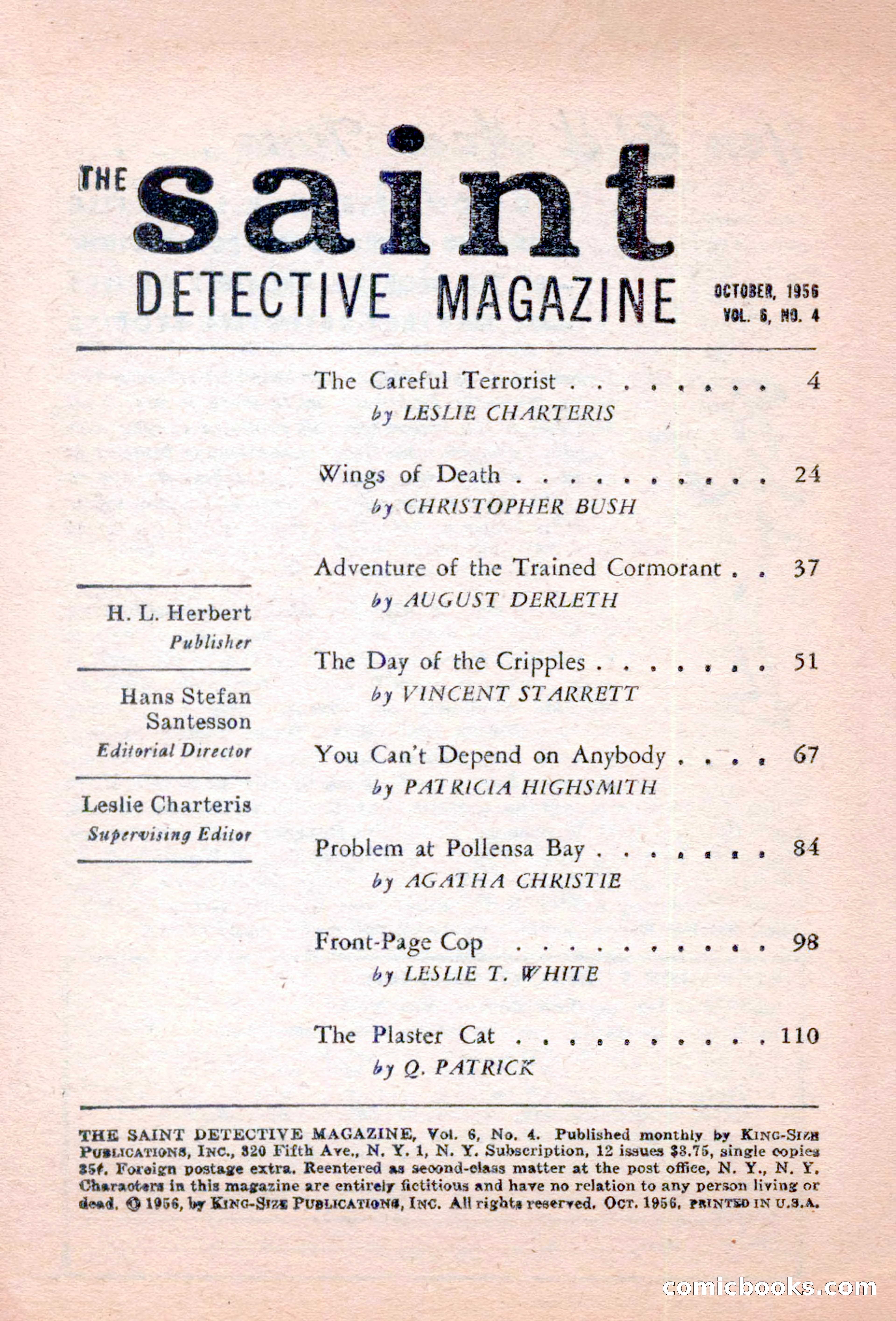 The Saint Detective Magazine, October 1956 — page 4 of 132