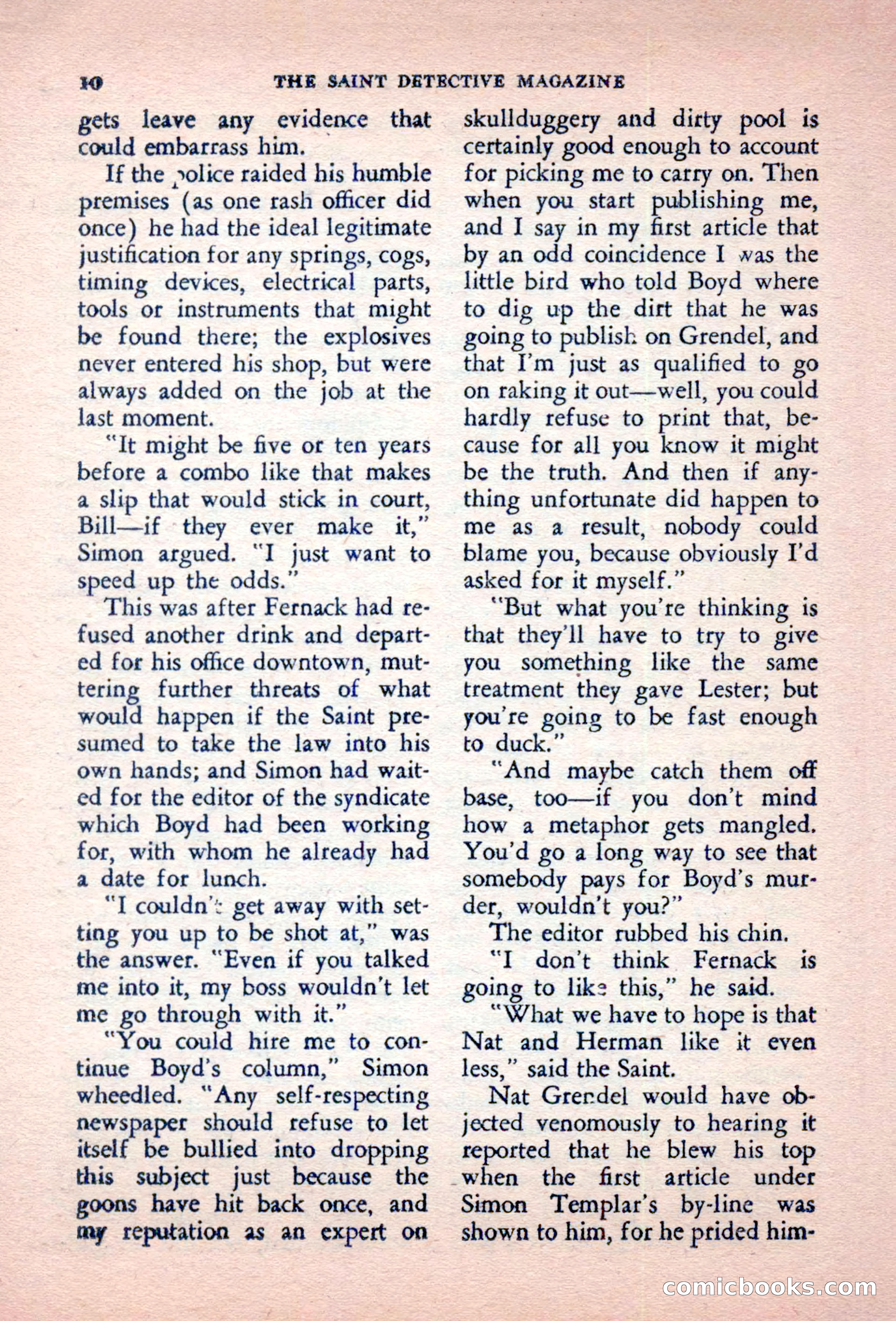 The Saint Detective Magazine, October 1956 — page 12 of 132