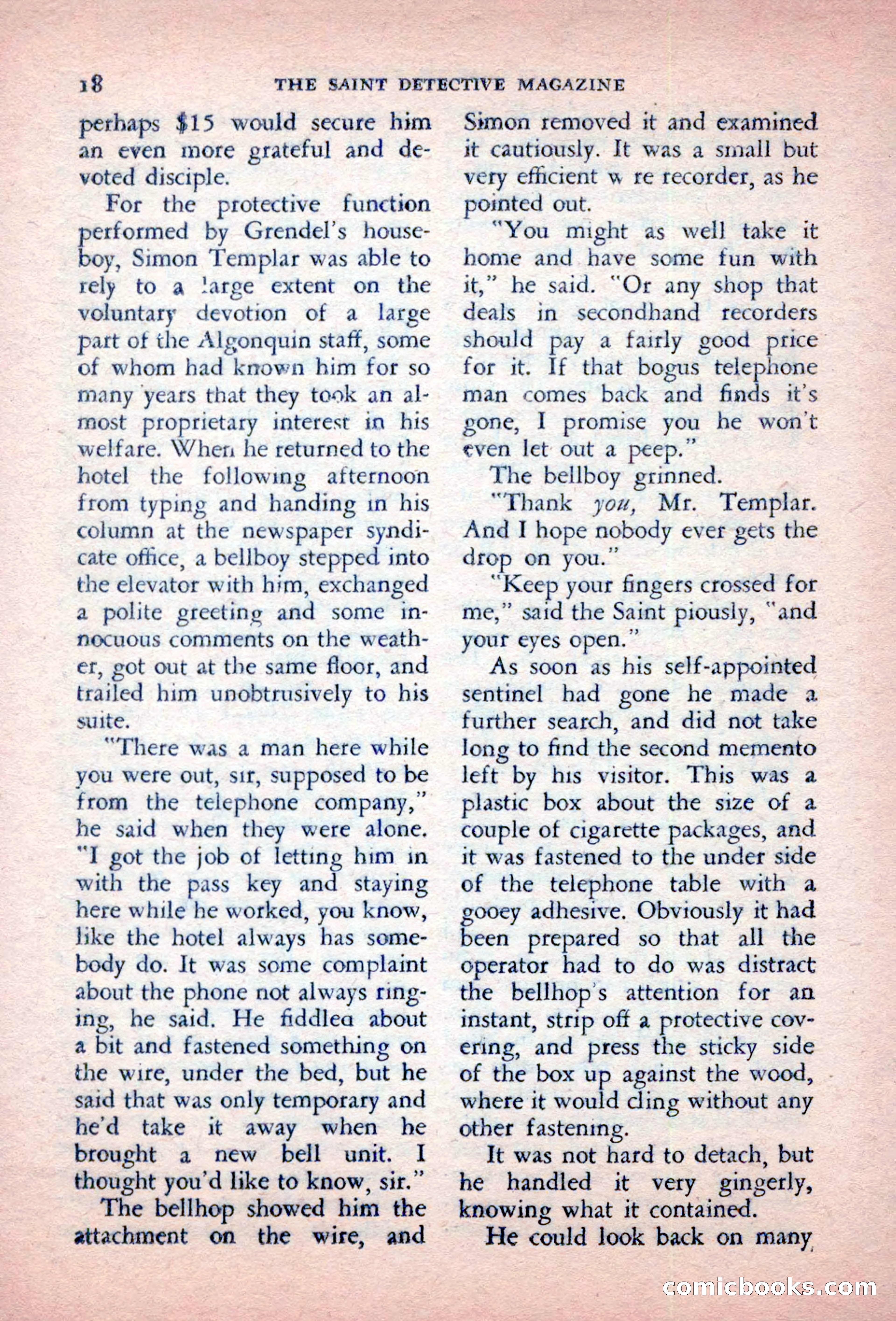 The Saint Detective Magazine, October 1956 — page 20 of 132