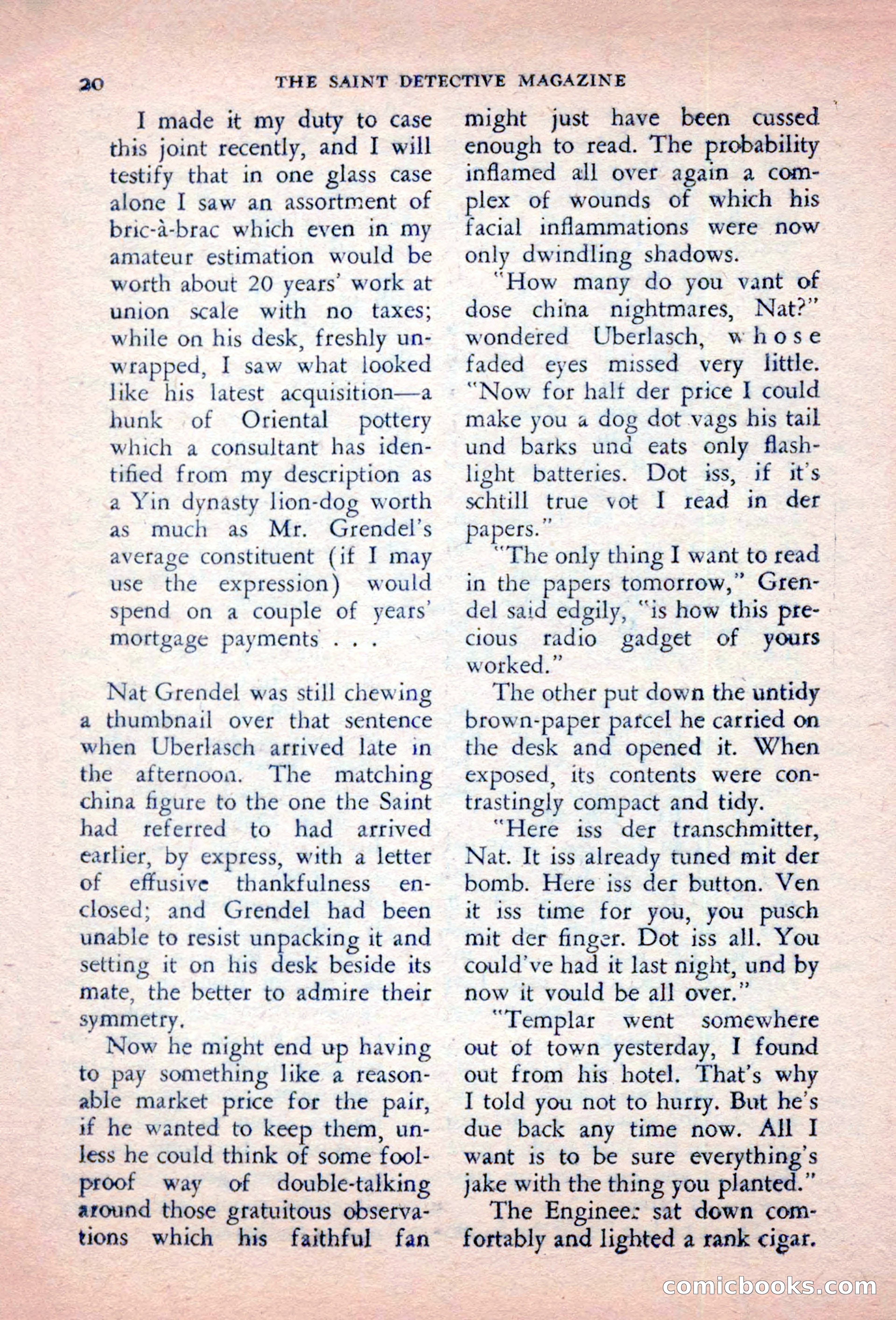 The Saint Detective Magazine, October 1956 — page 22 of 132
