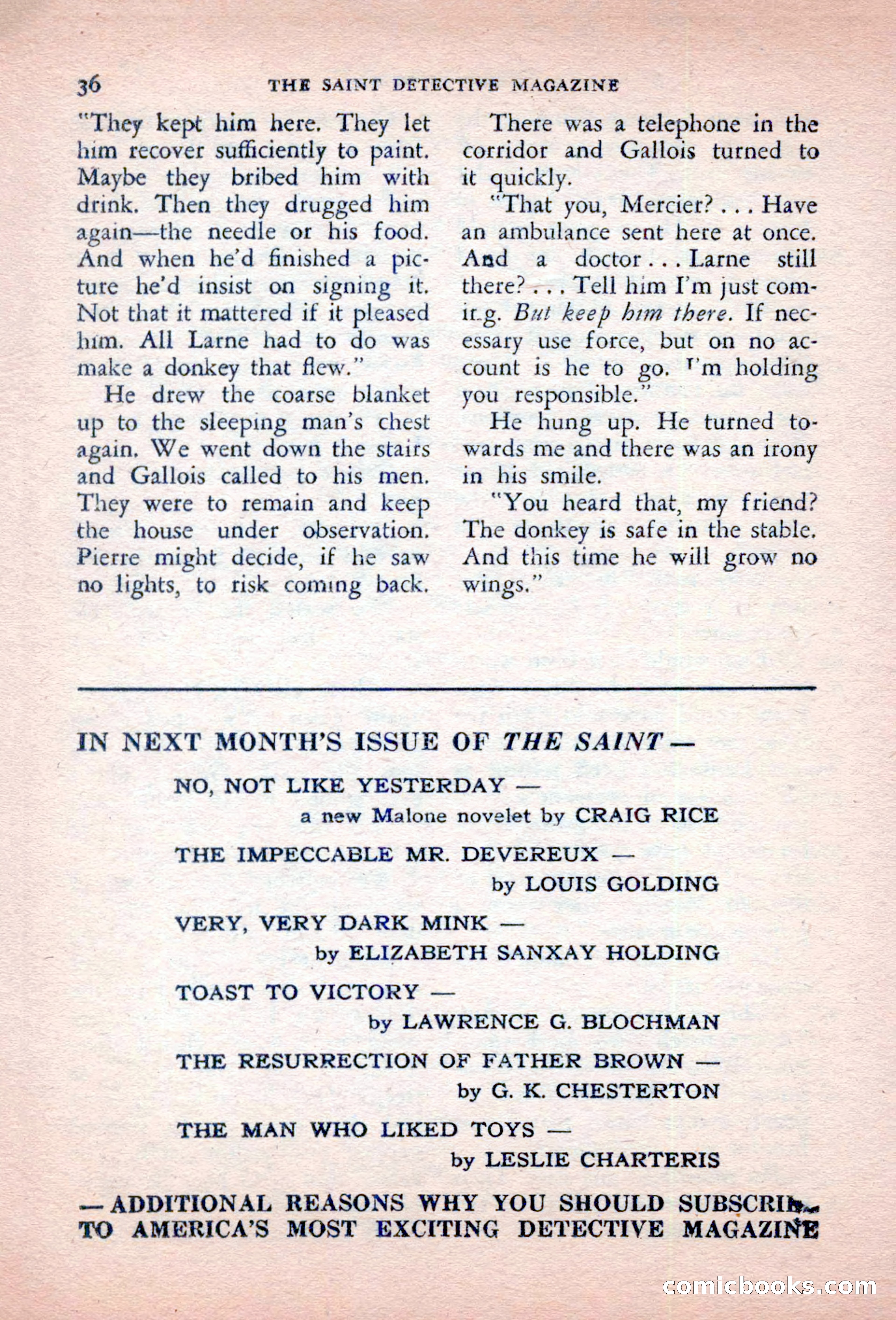 The Saint Detective Magazine, October 1956 — page 38 of 132