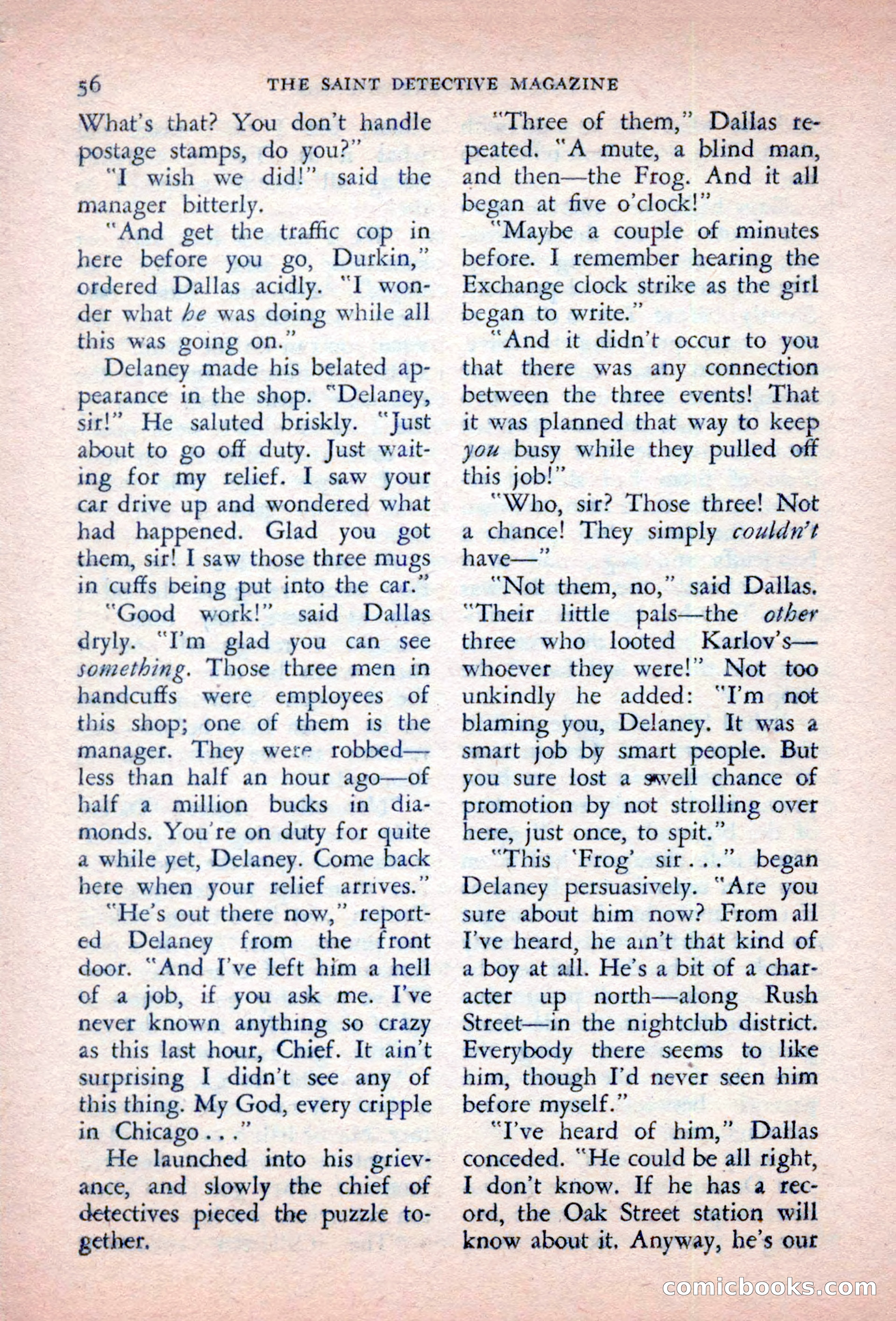 The Saint Detective Magazine, October 1956 — page 58 of 132