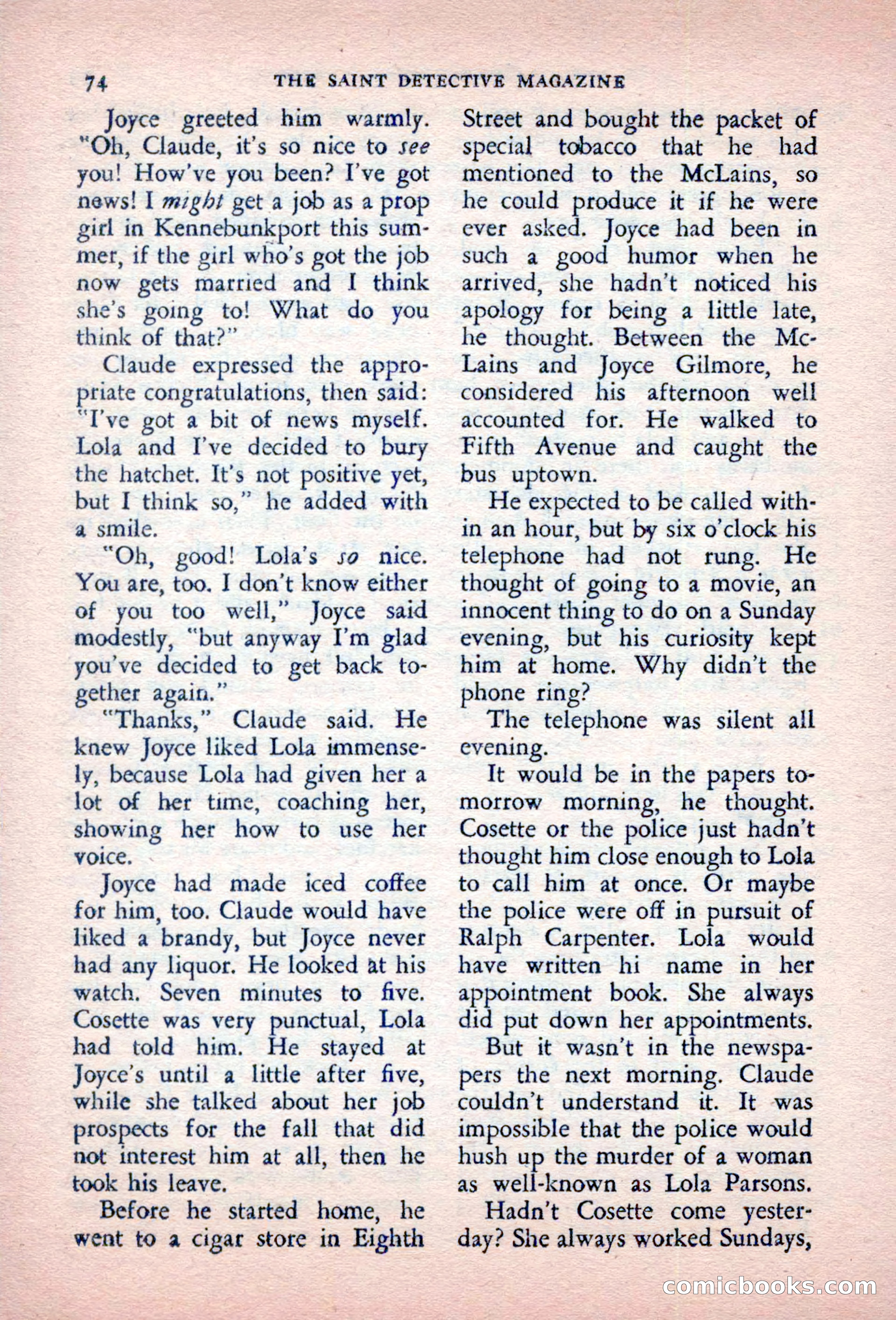 The Saint Detective Magazine, October 1956 — page 76 of 132