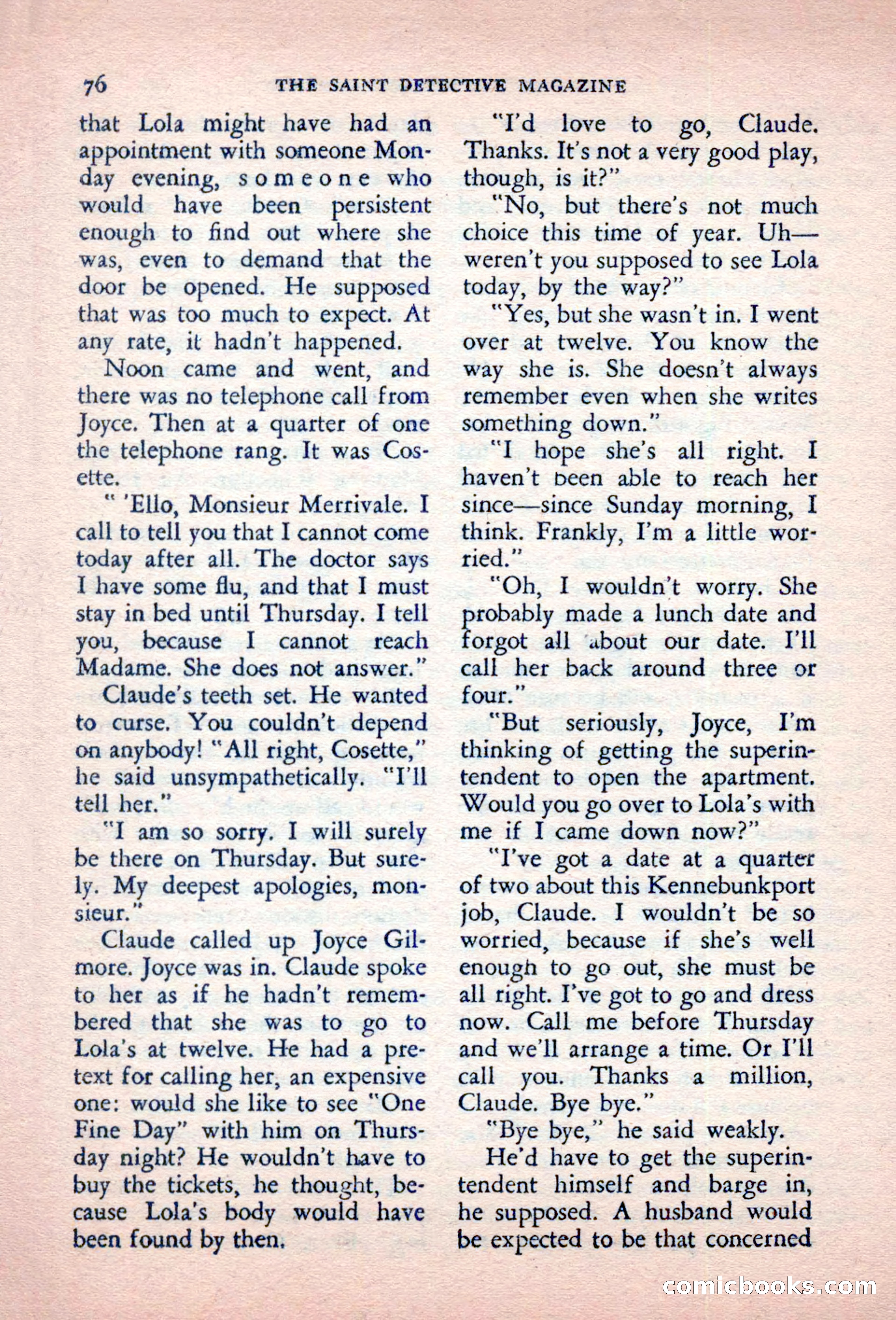 The Saint Detective Magazine, October 1956 — page 78 of 132