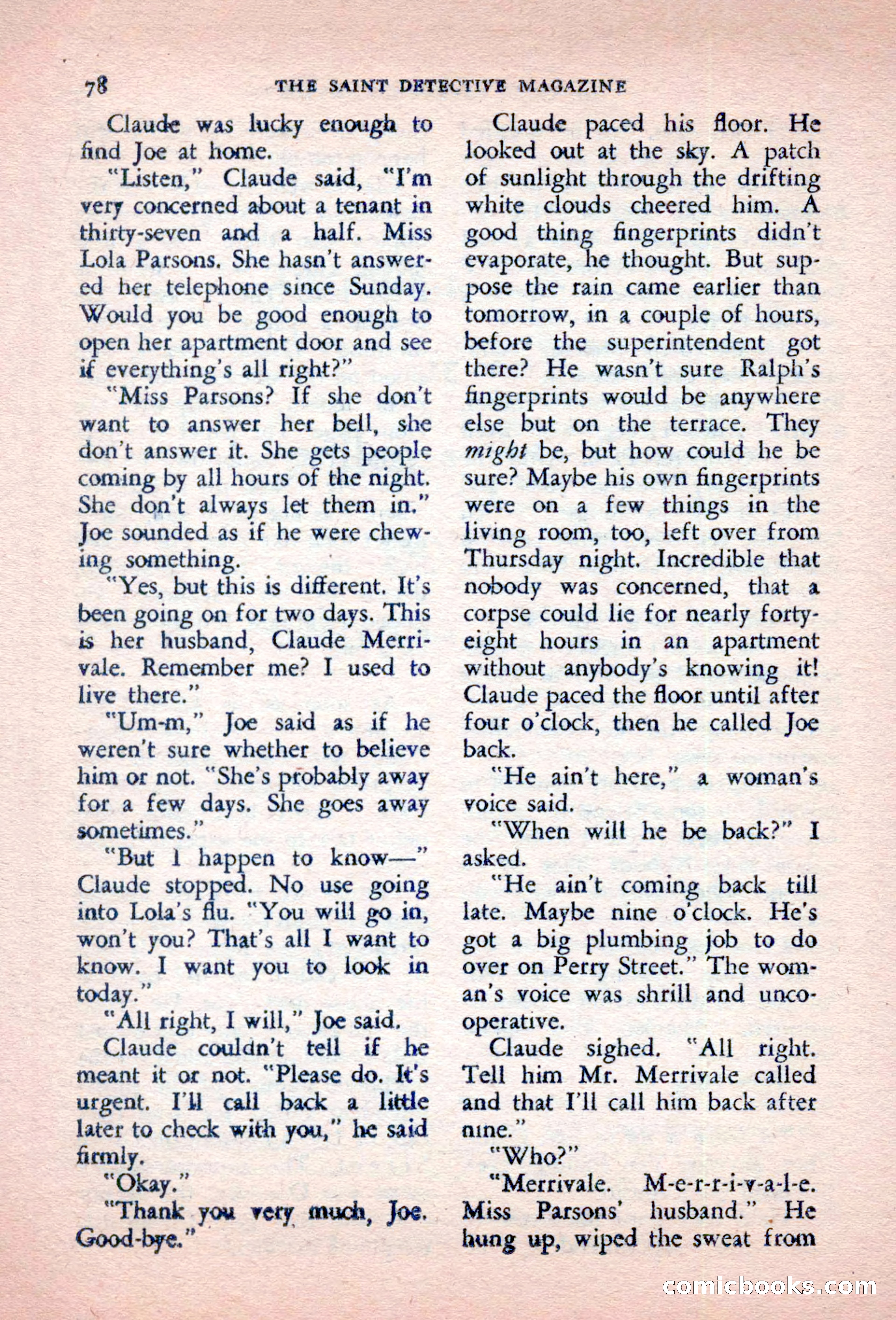 The Saint Detective Magazine, October 1956 — page 80 of 132