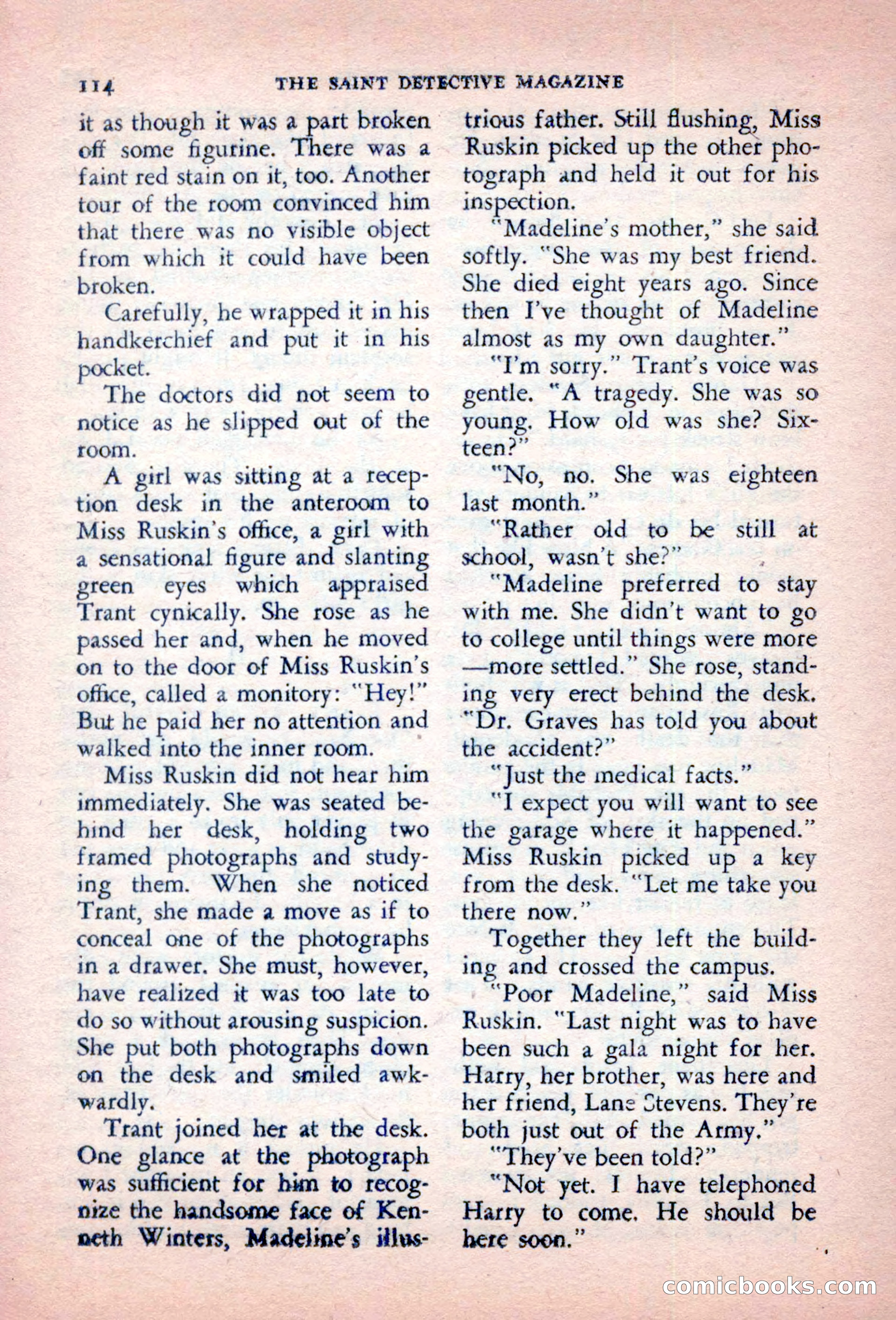 The Saint Detective Magazine, October 1956 — page 116 of 132