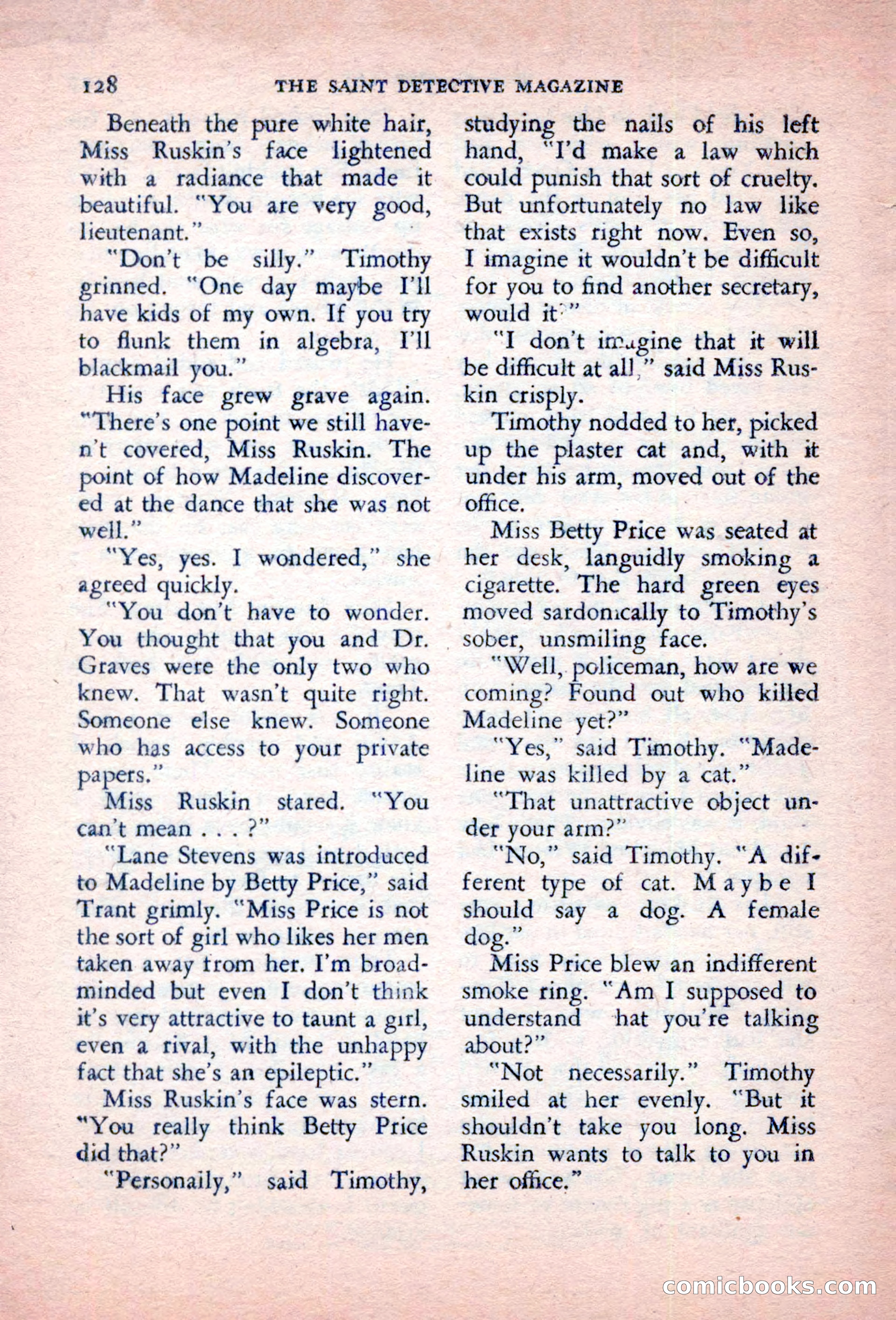 The Saint Detective Magazine, October 1956 — page 130 of 132