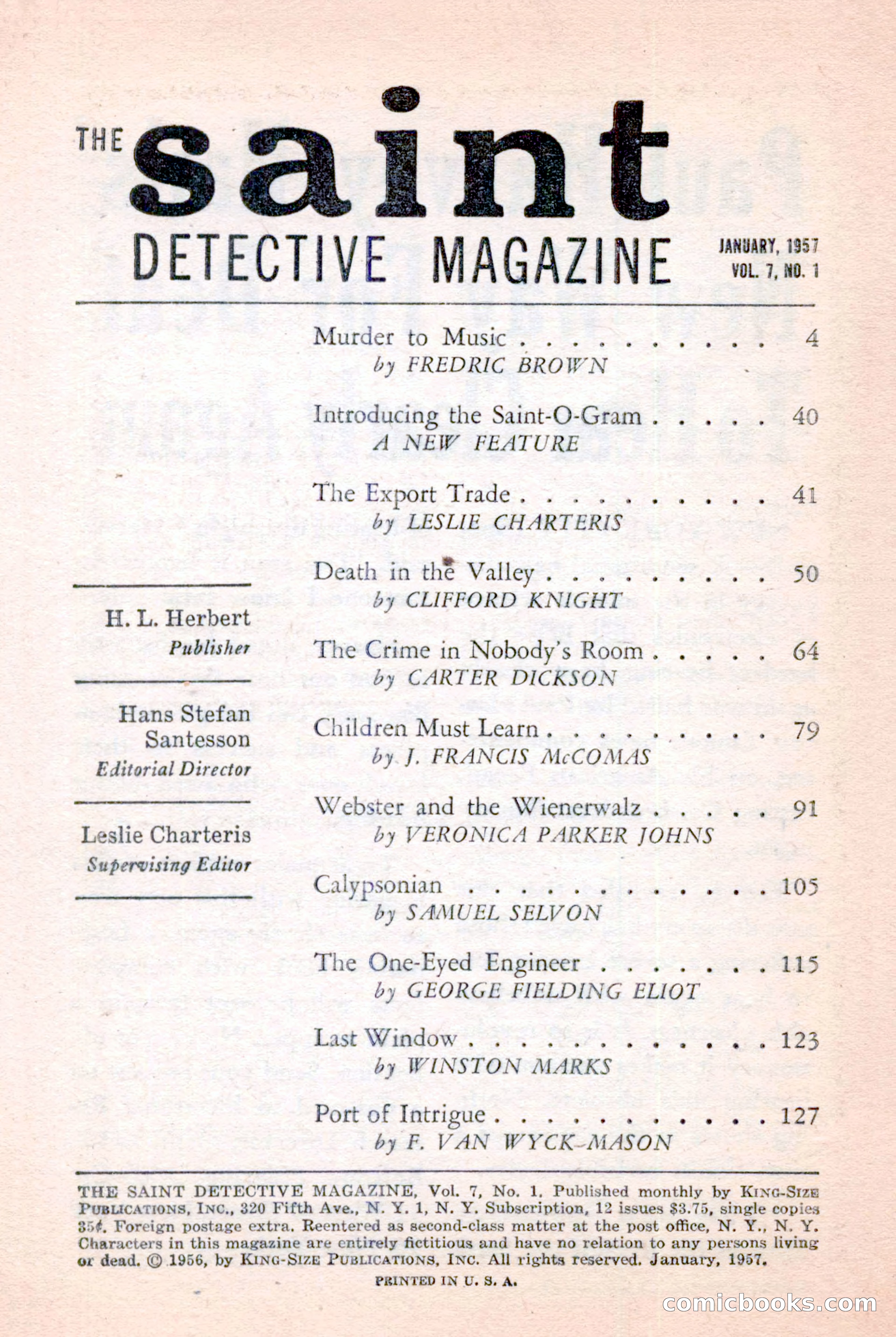 The Saint Detective Magazine, January 1957 — page 4 of 148