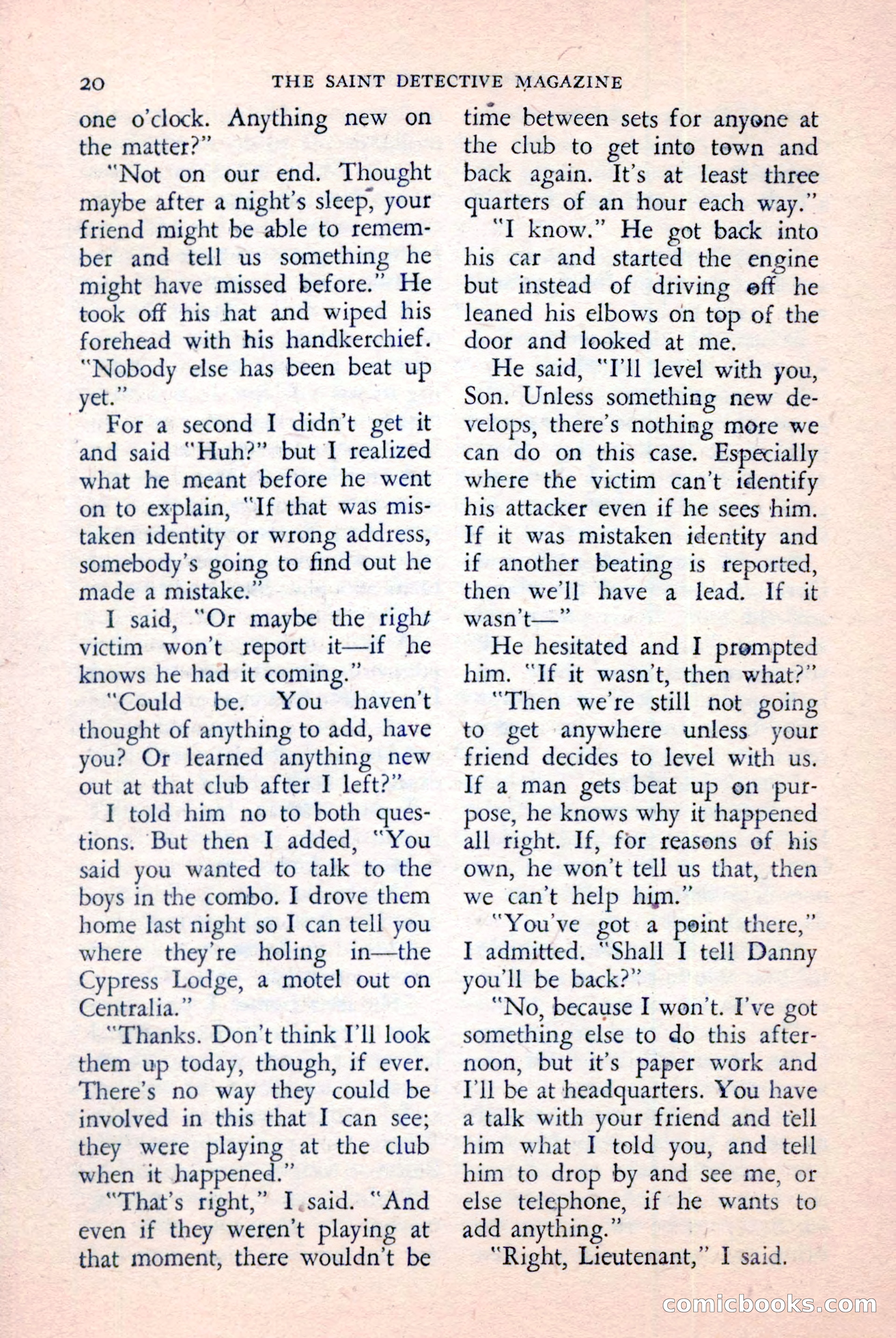 The Saint Detective Magazine, January 1957 — page 22 of 148