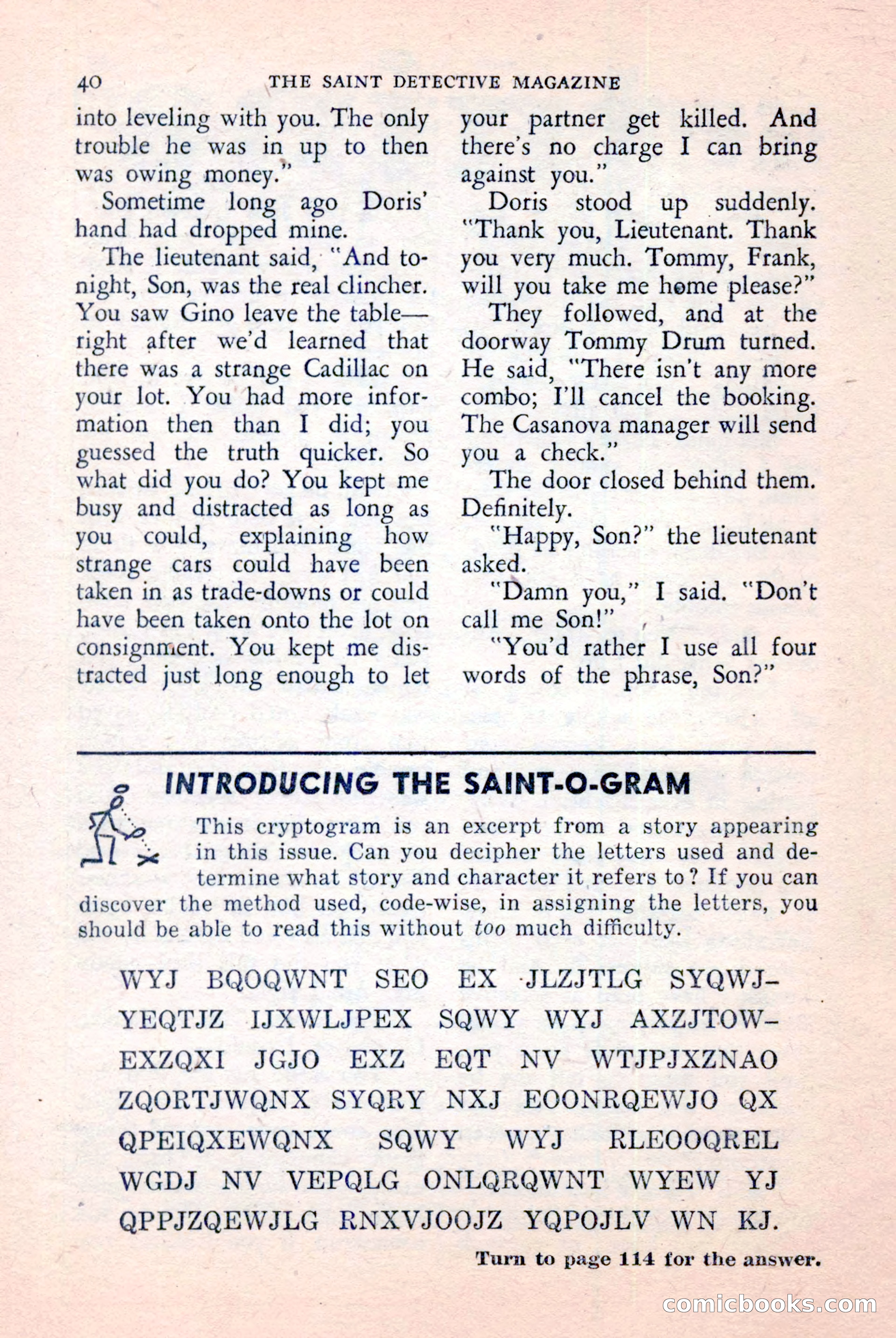 The Saint Detective Magazine, January 1957 — page 42 of 148