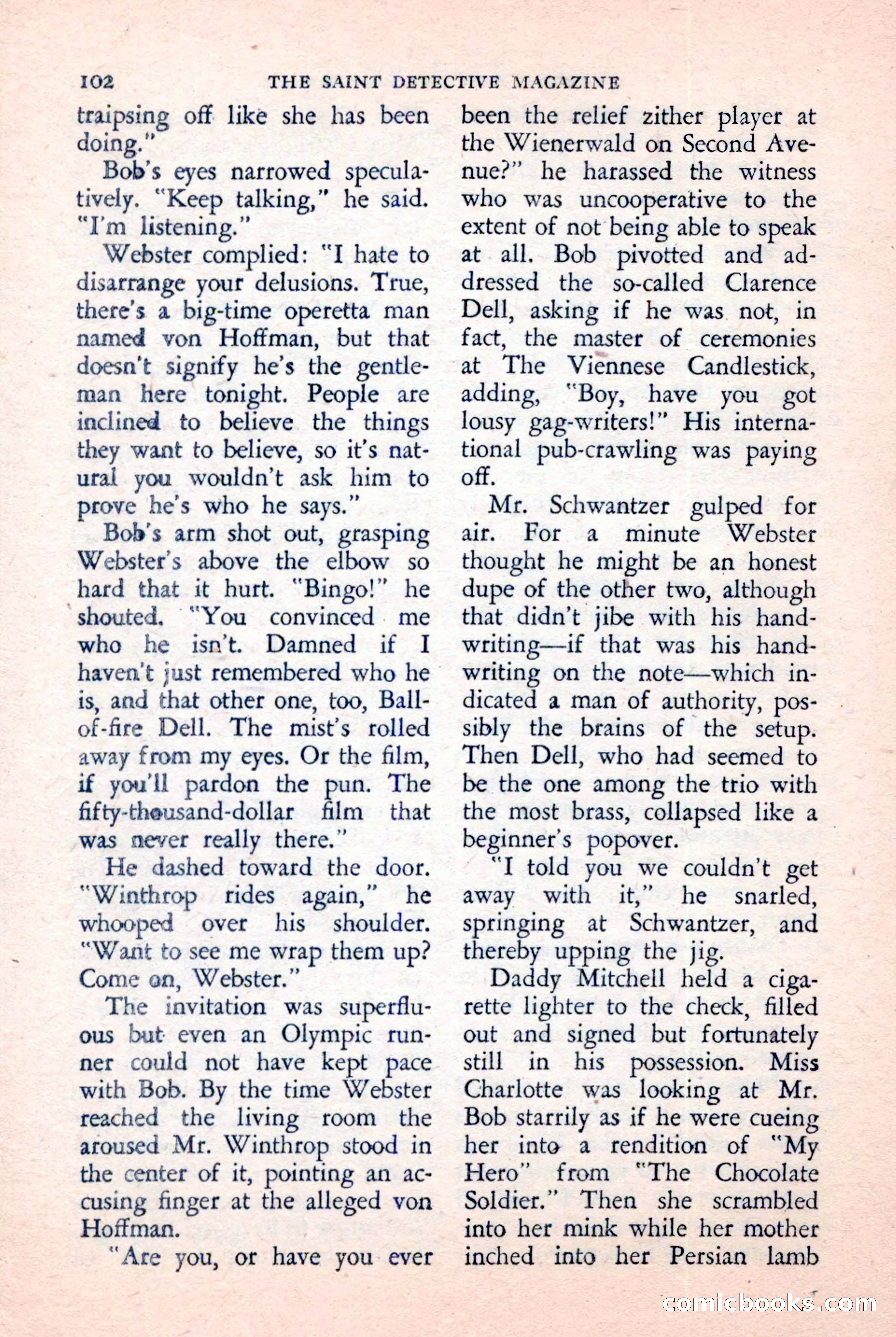 The Saint Detective Magazine, January 1957 — page 104 of 148