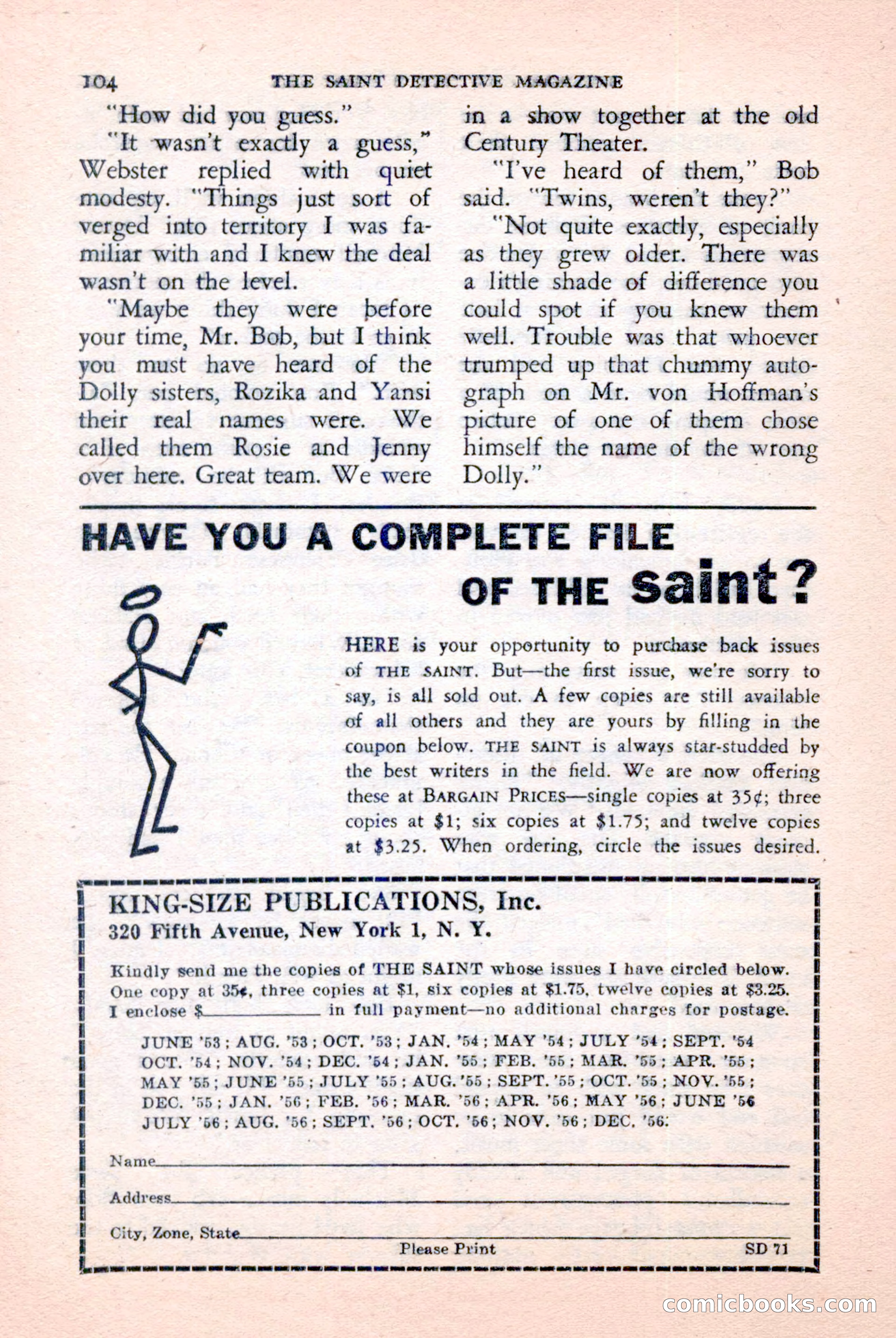 The Saint Detective Magazine, January 1957 — page 106 of 148