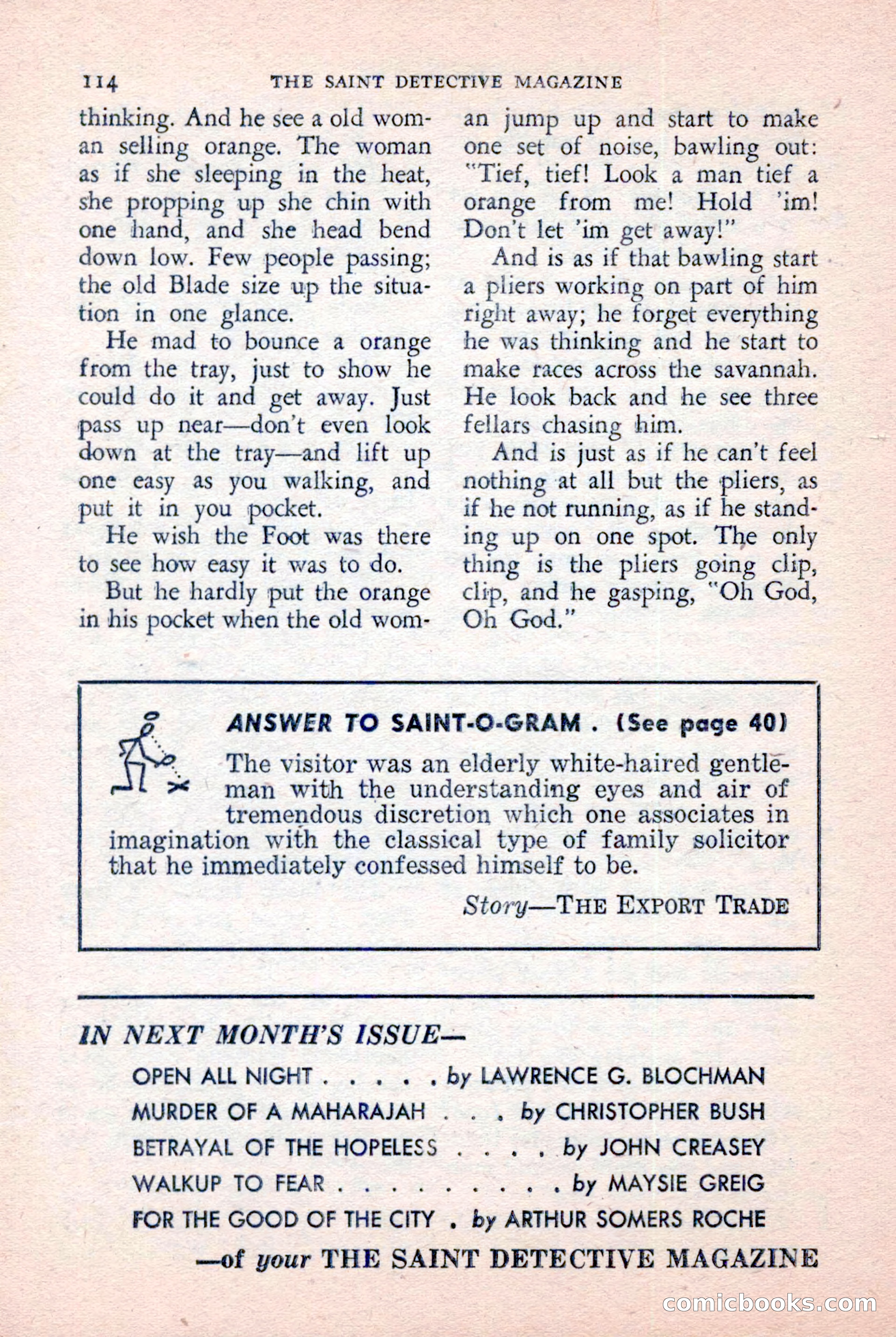 The Saint Detective Magazine, January 1957 — page 116 of 148