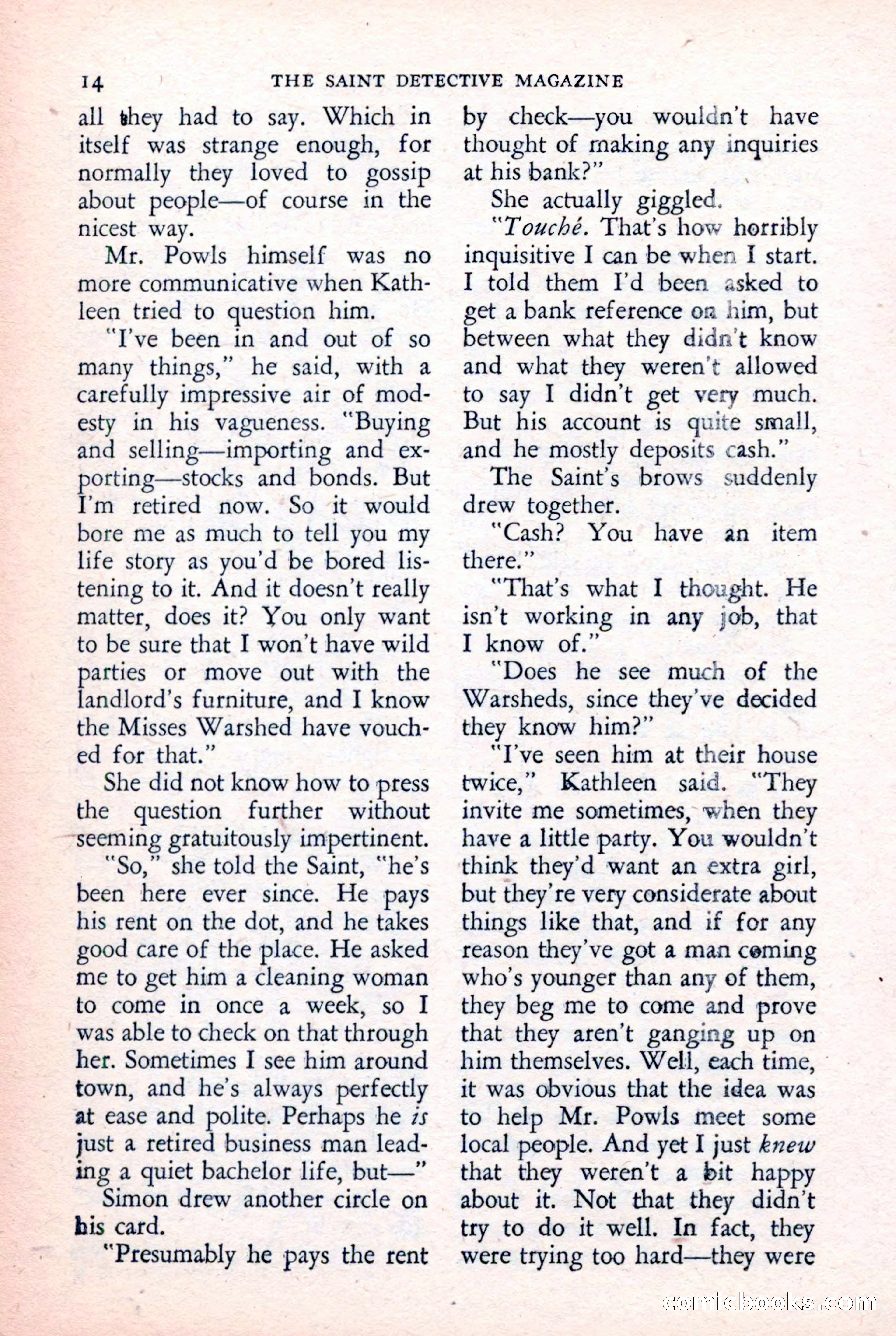 The Saint Detective Magazine, February 1957 — page 16 of 148