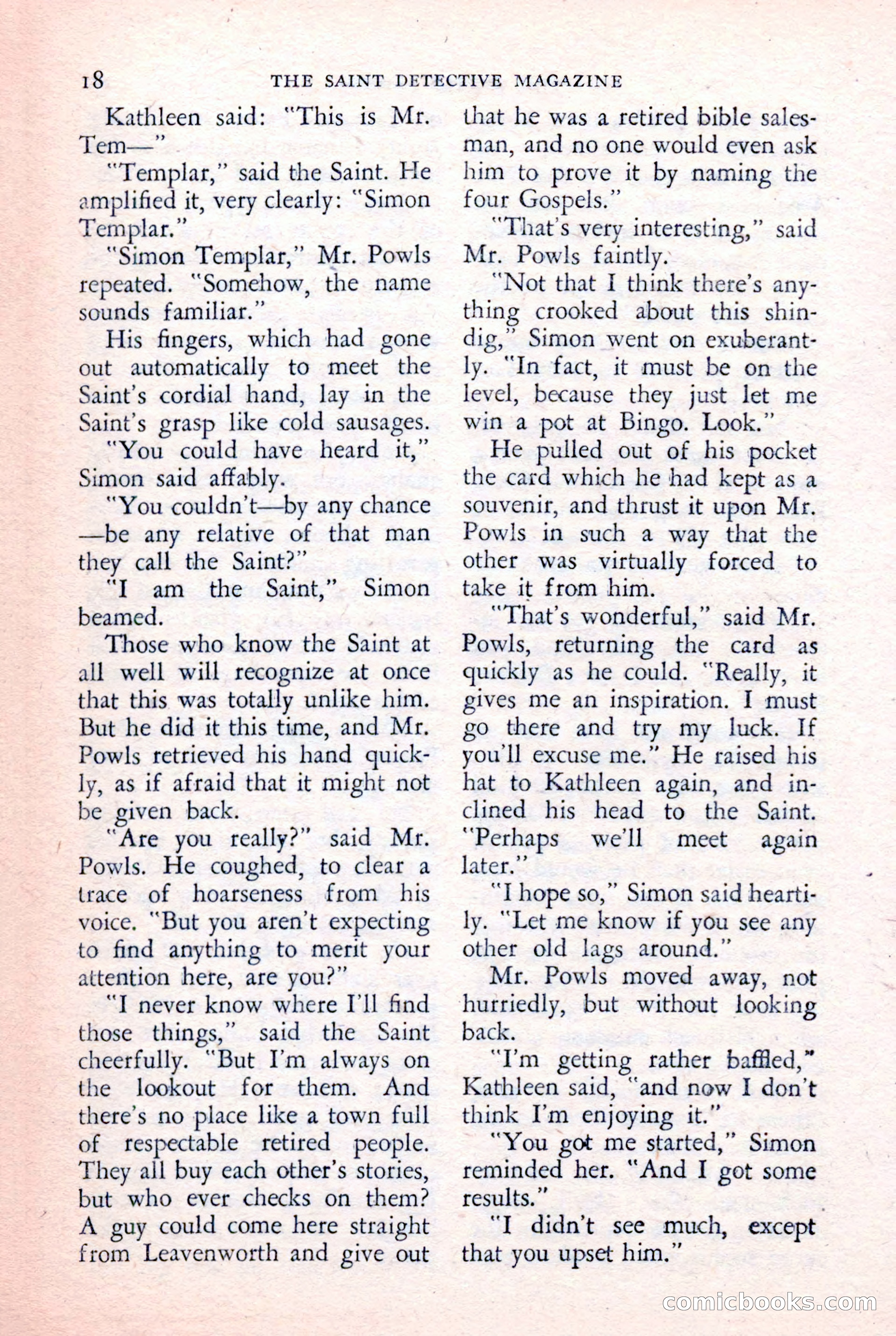 The Saint Detective Magazine, February 1957 — page 20 of 148