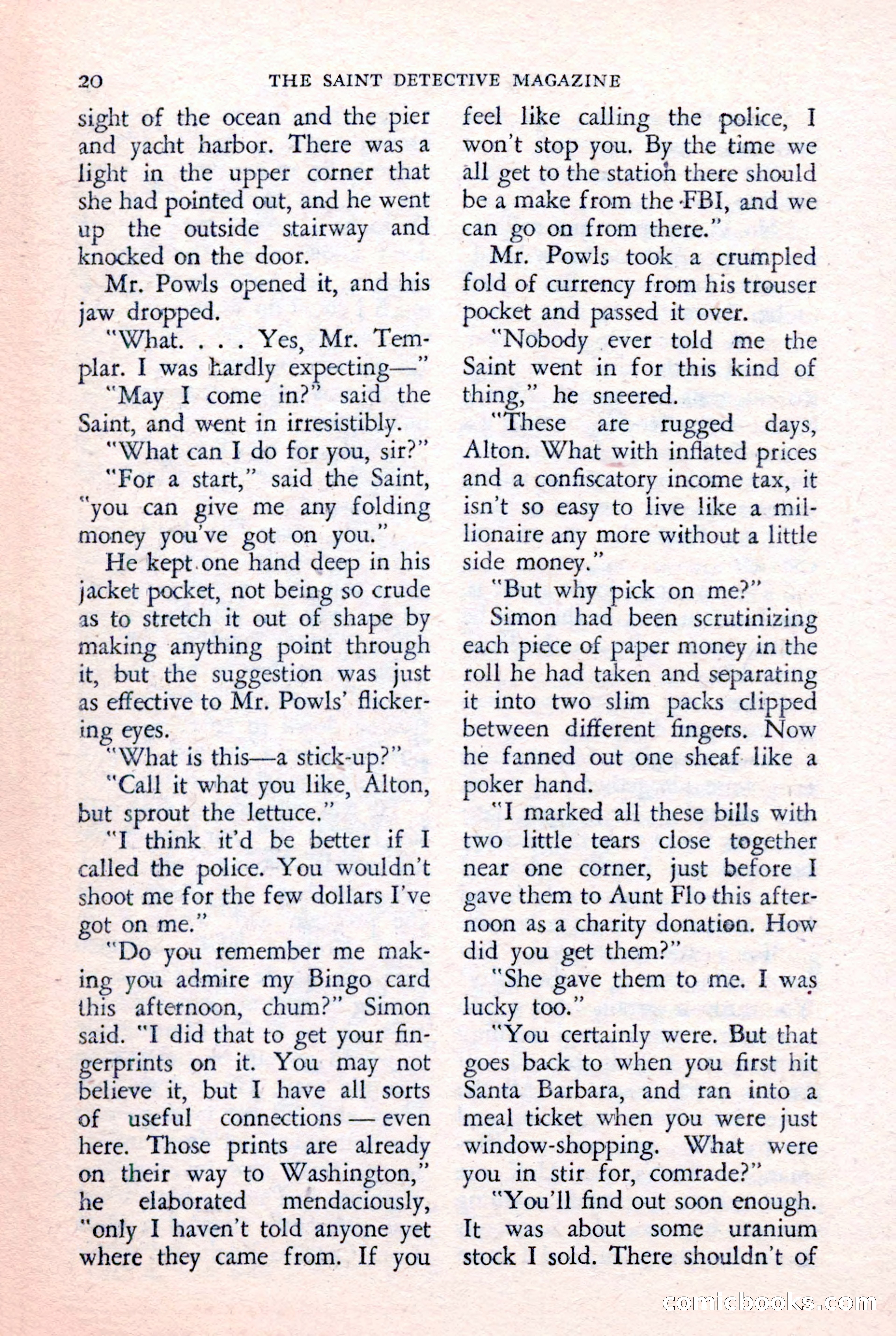 The Saint Detective Magazine, February 1957 — page 22 of 148