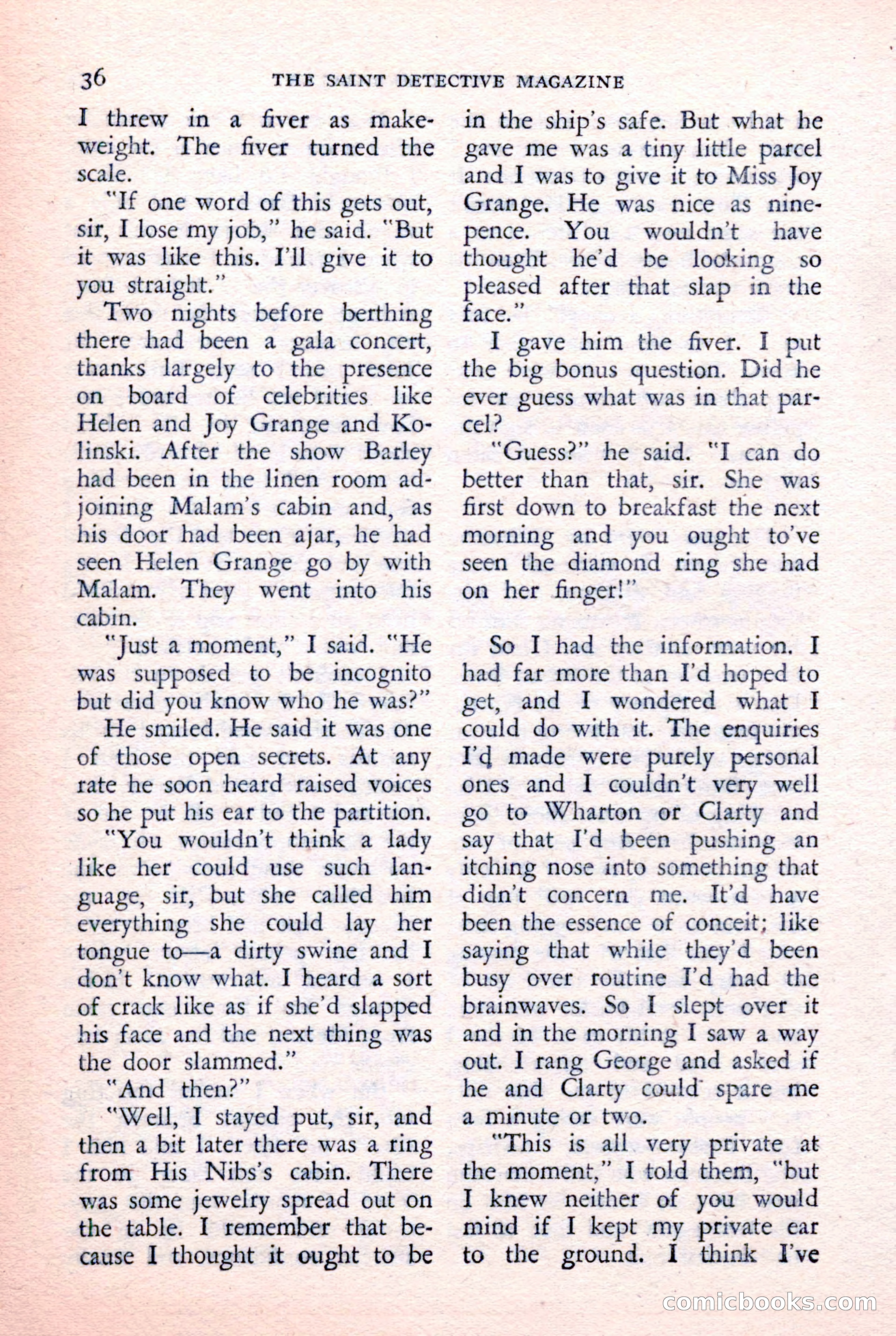 The Saint Detective Magazine, February 1957 — page 38 of 148