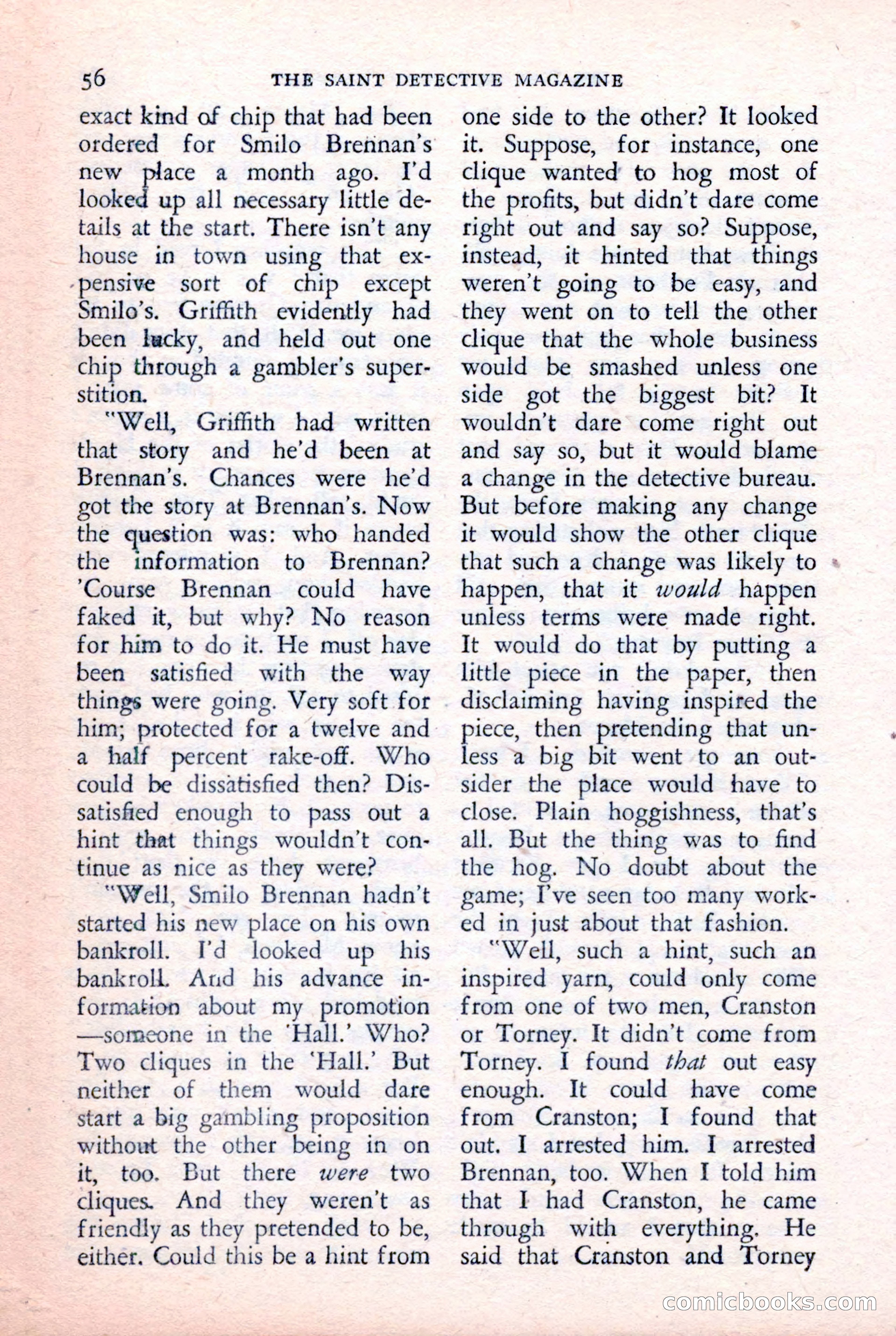 The Saint Detective Magazine, February 1957 — page 58 of 148