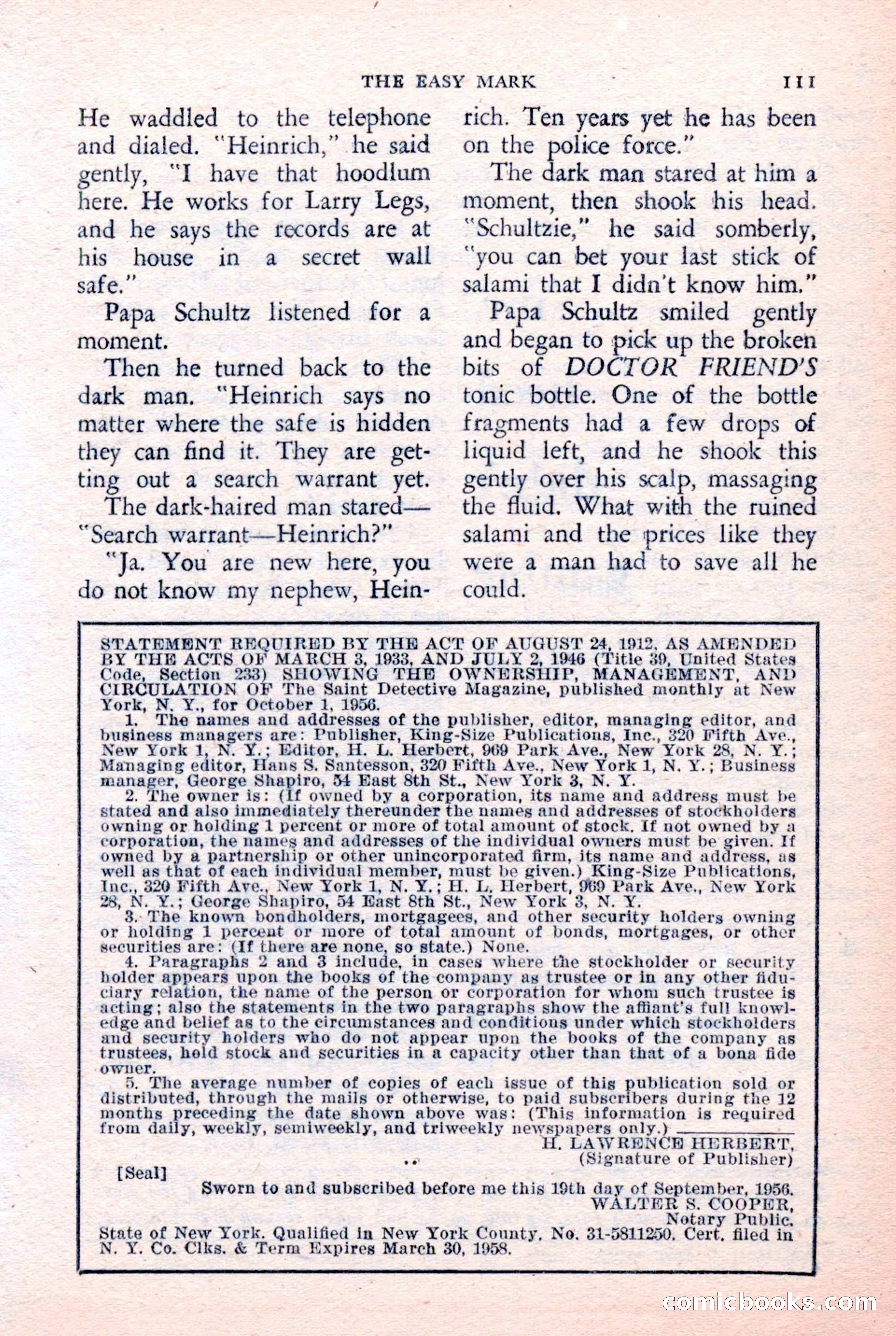 The Saint Detective Magazine, February 1957 — page 113 of 148