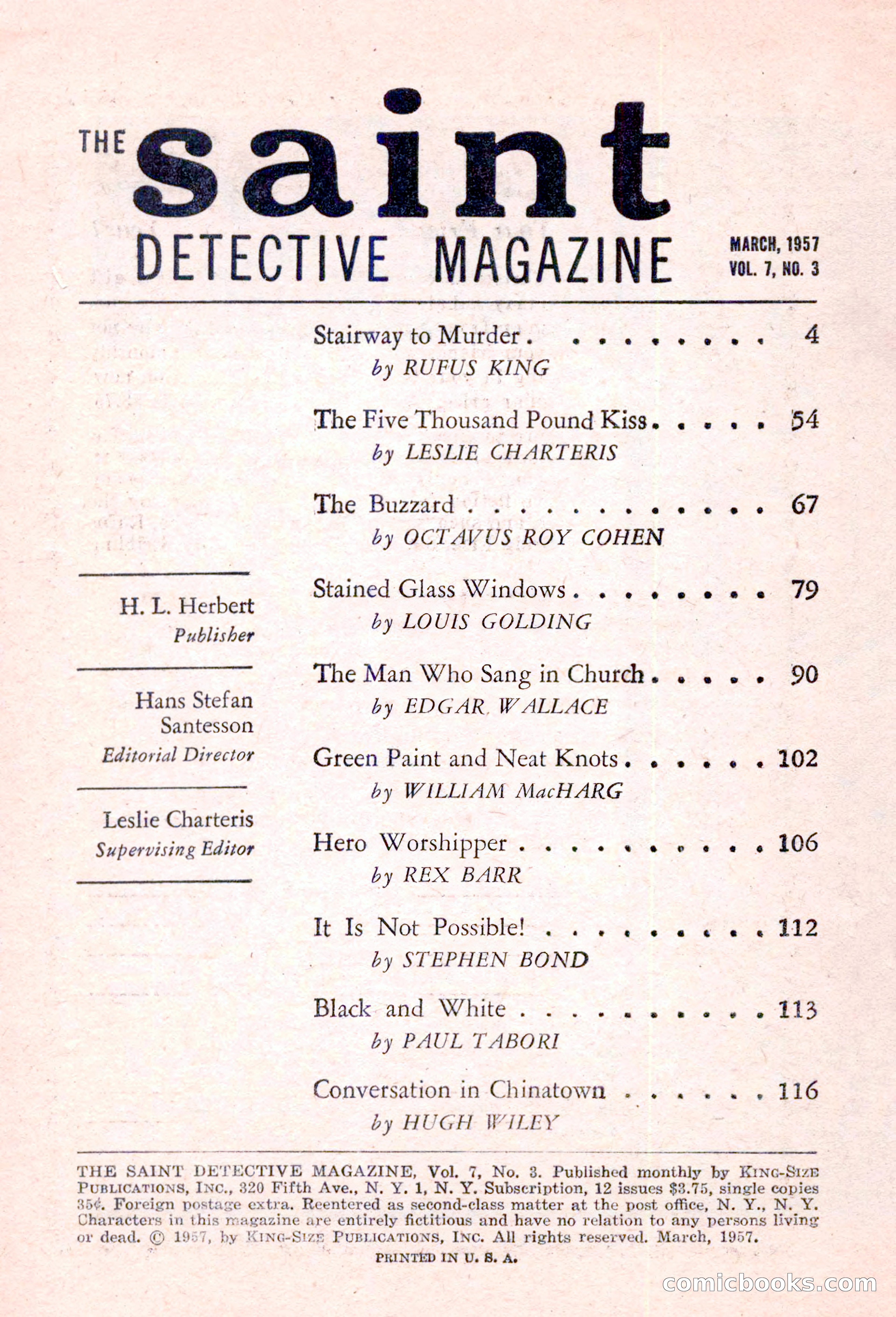 The Saint Detective Magazine, March 1957 — page 4 of 132