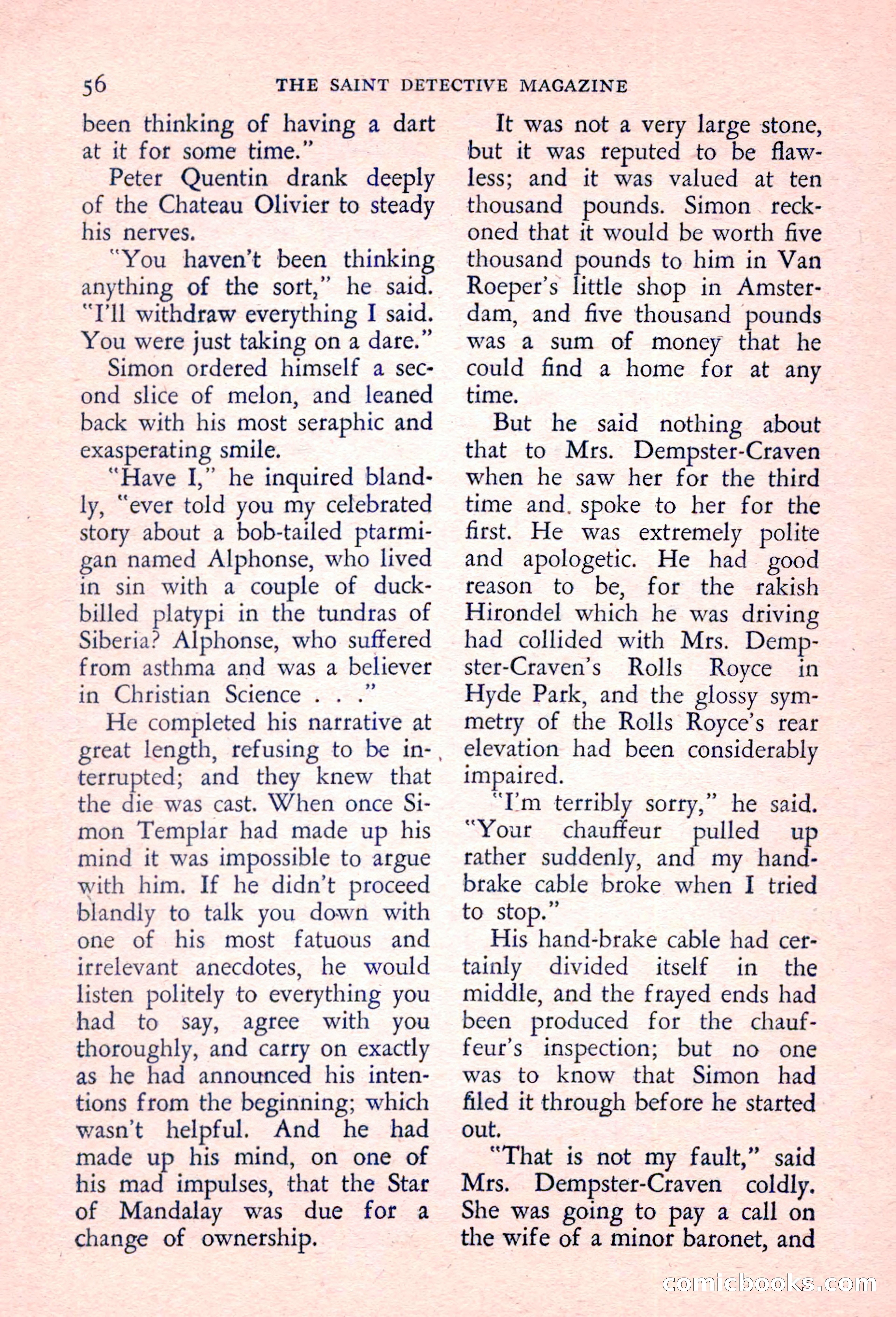 The Saint Detective Magazine, March 1957 — page 58 of 132