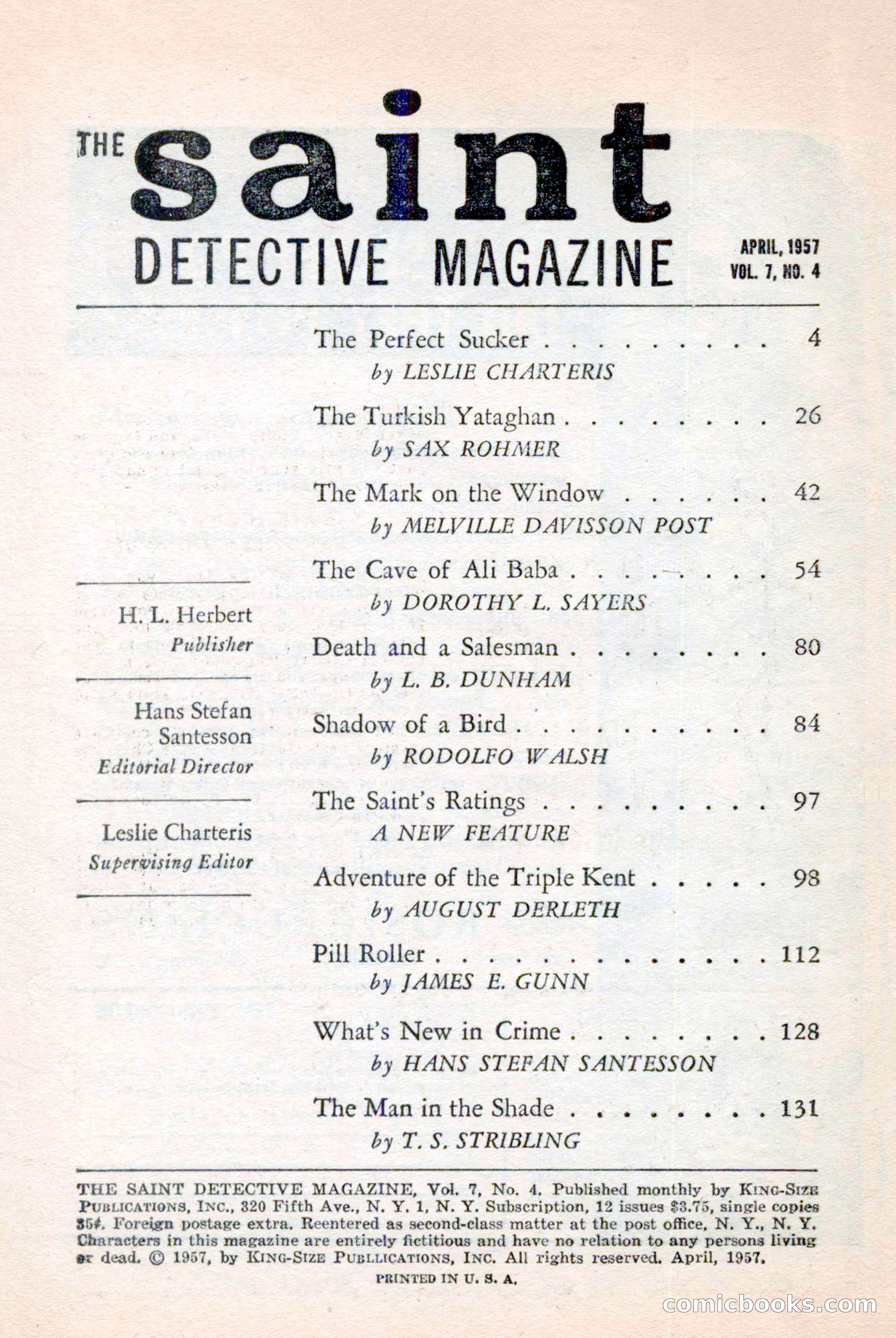 The Saint Detective Magazine, April 1957 — page 4 of 148