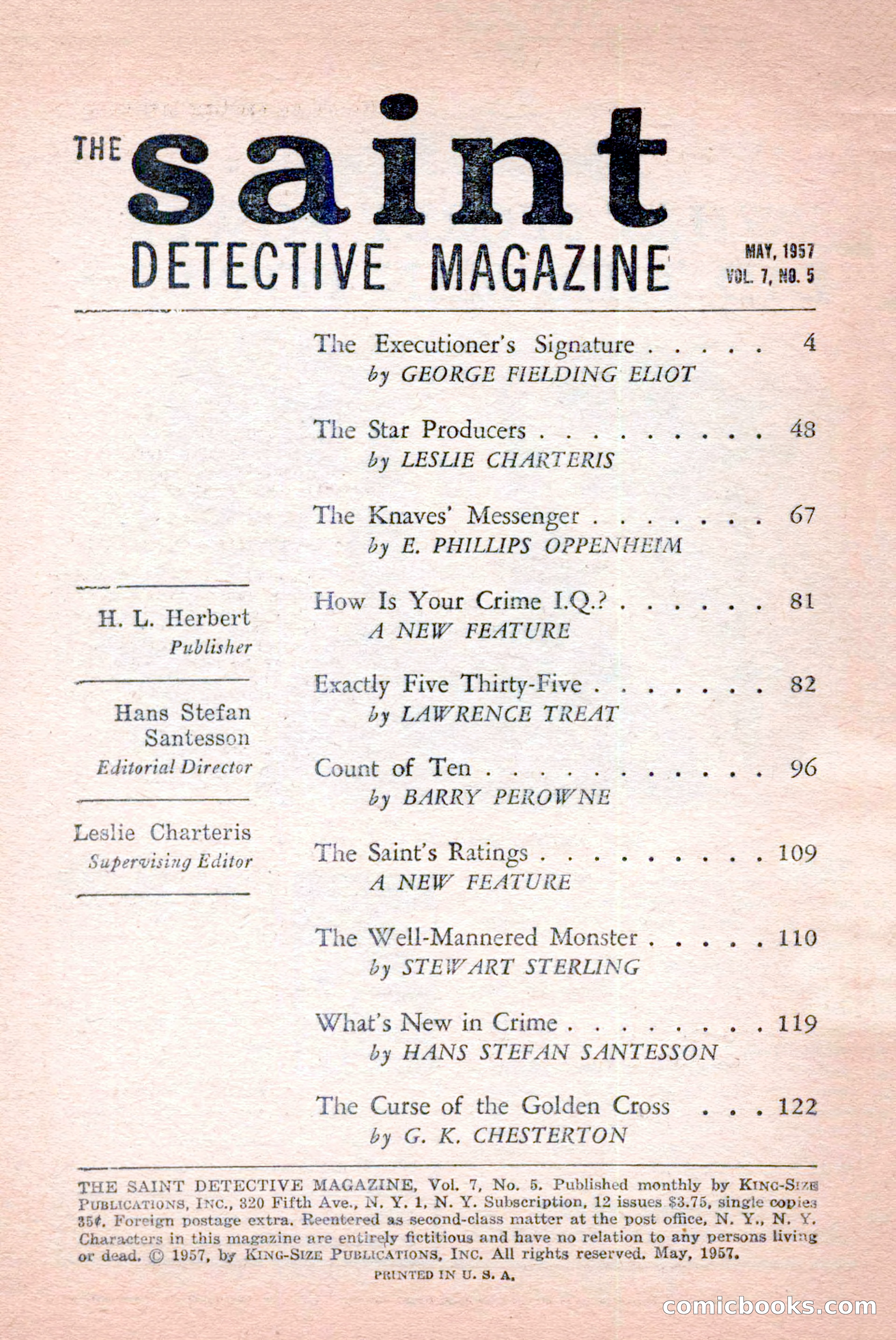 The Saint Detective Magazine, May 1957 — page 4 of 148
