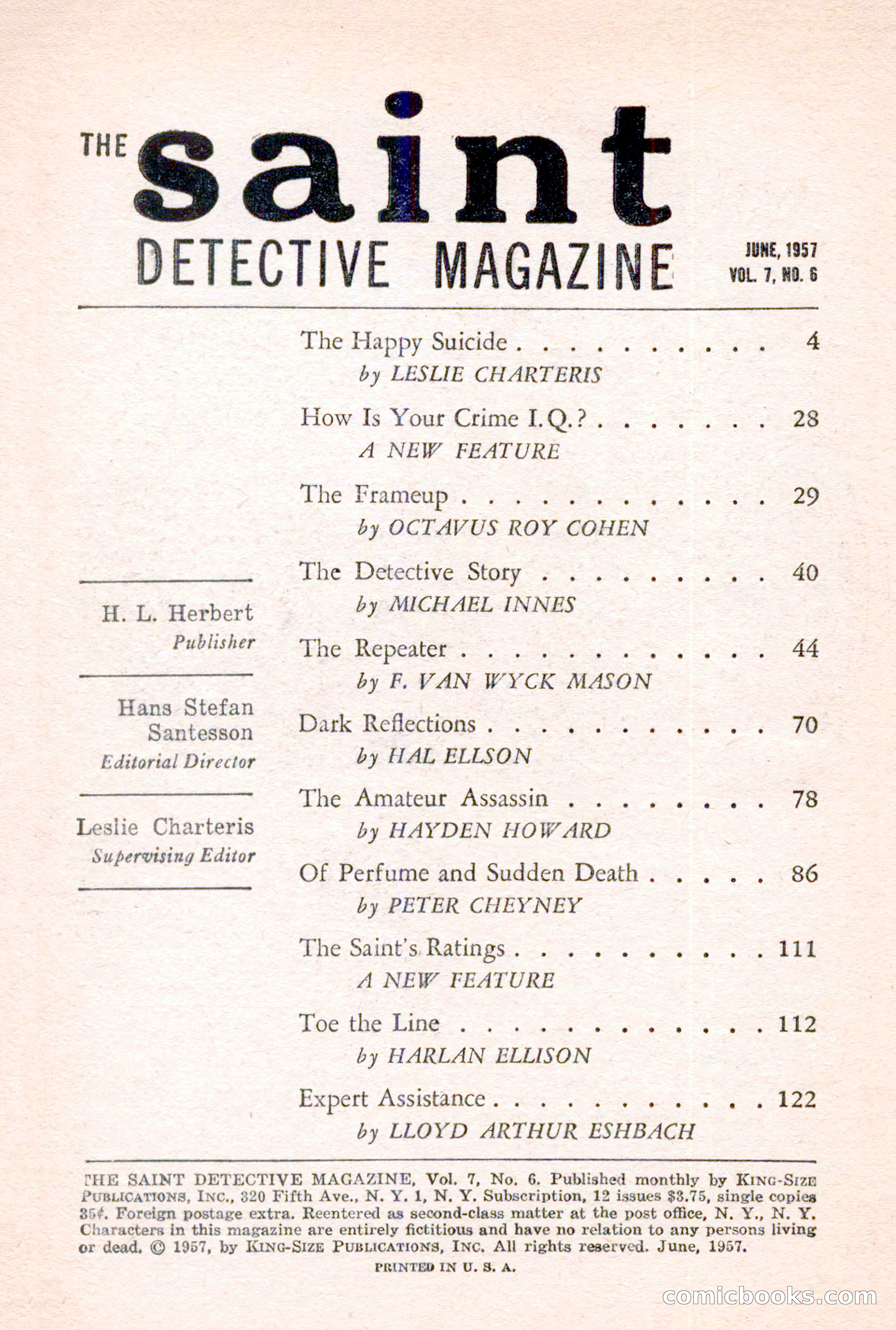 The Saint Detective Magazine, June 1957 — page 4 of 132