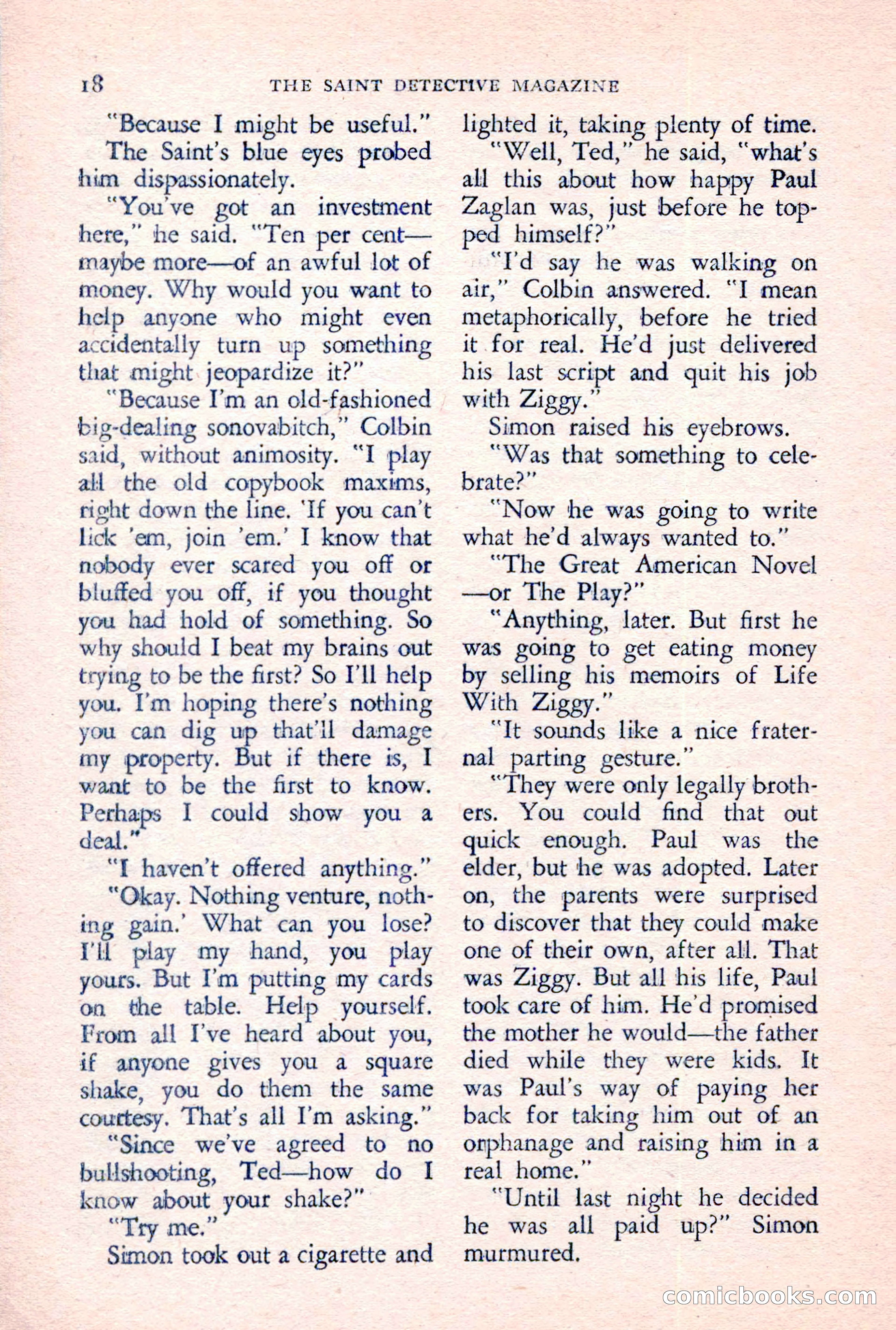 The Saint Detective Magazine, June 1957 — page 20 of 132