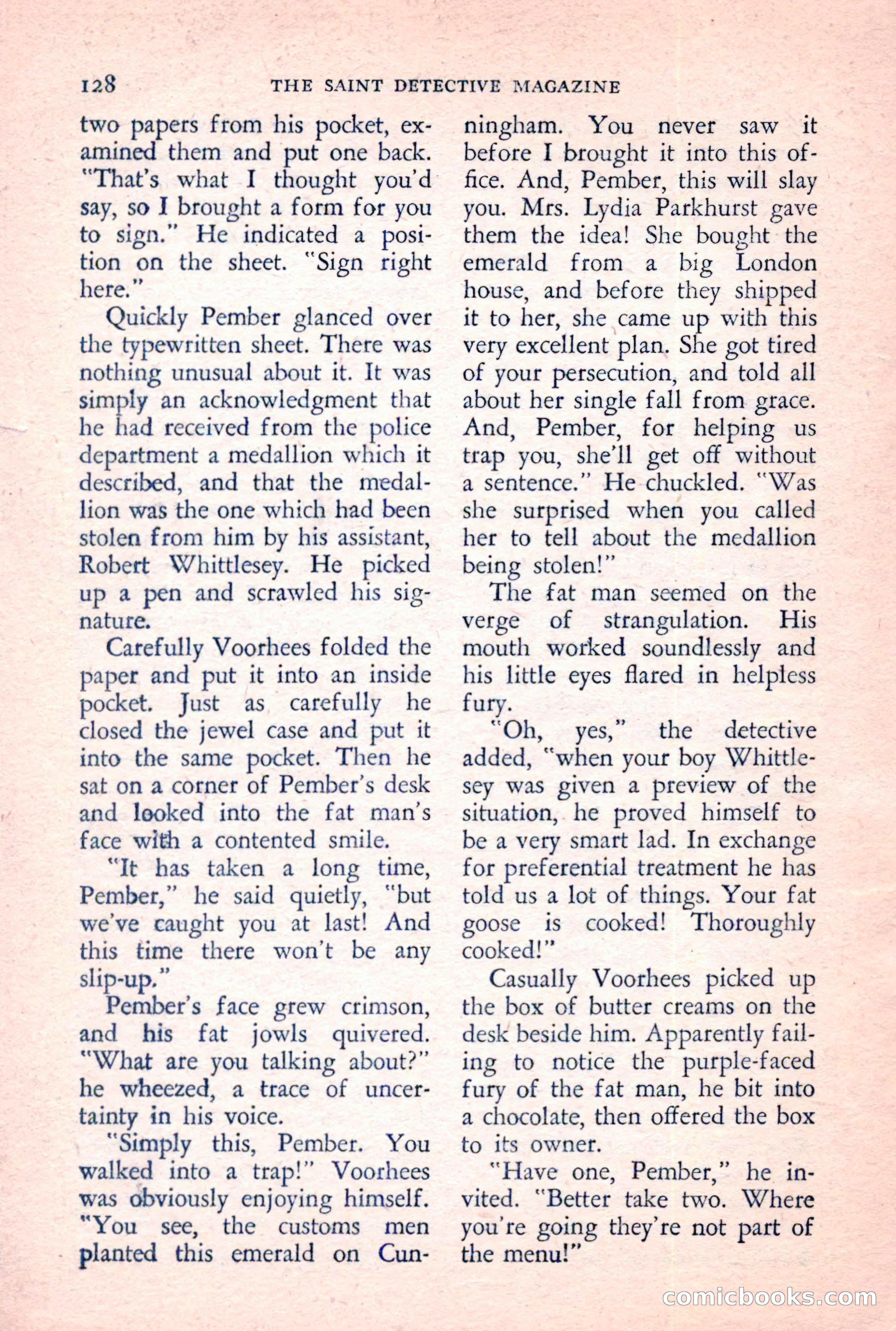 The Saint Detective Magazine, June 1957 — page 130 of 132