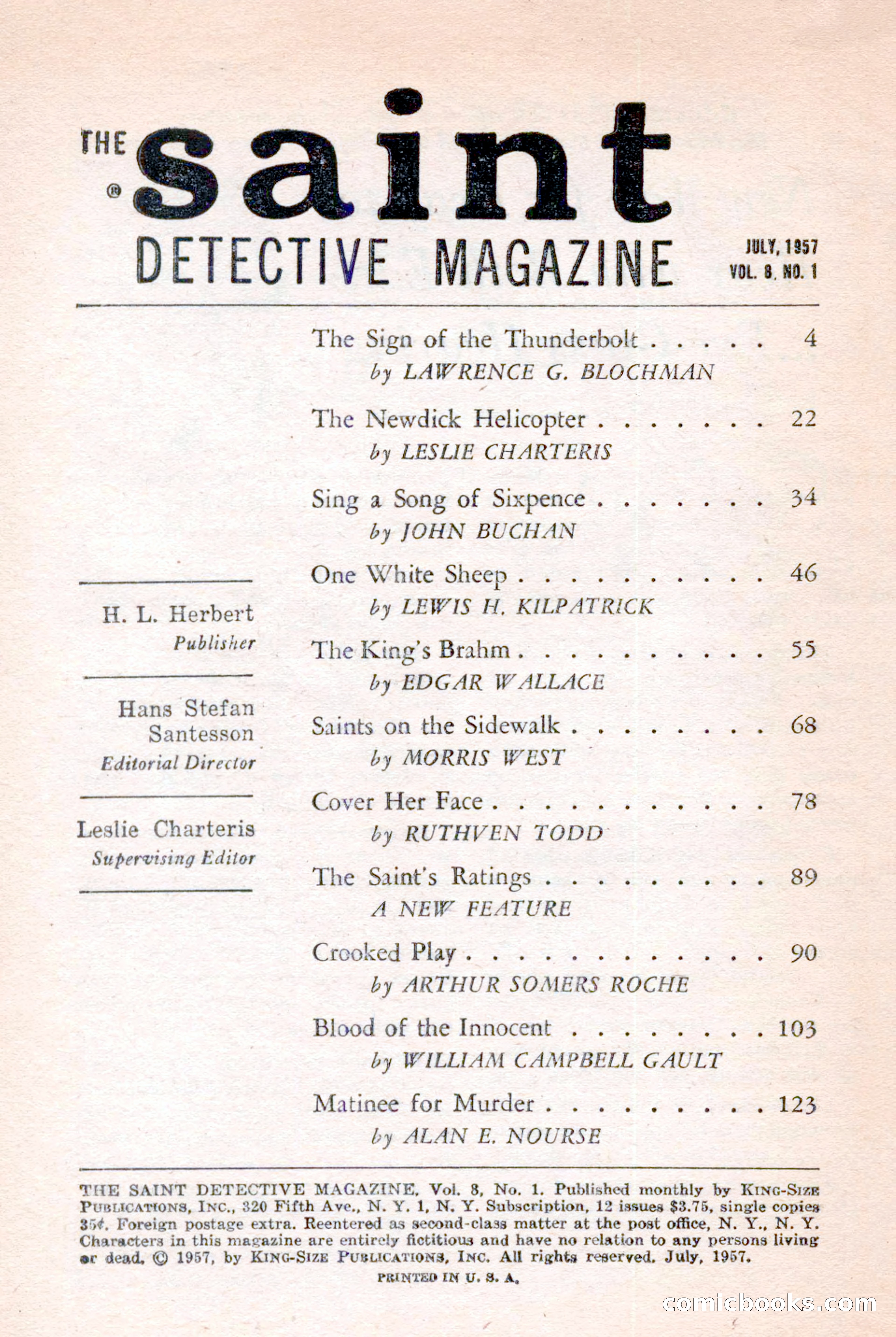 The Saint Detective Magazine, July 1957 — page 4 of 132
