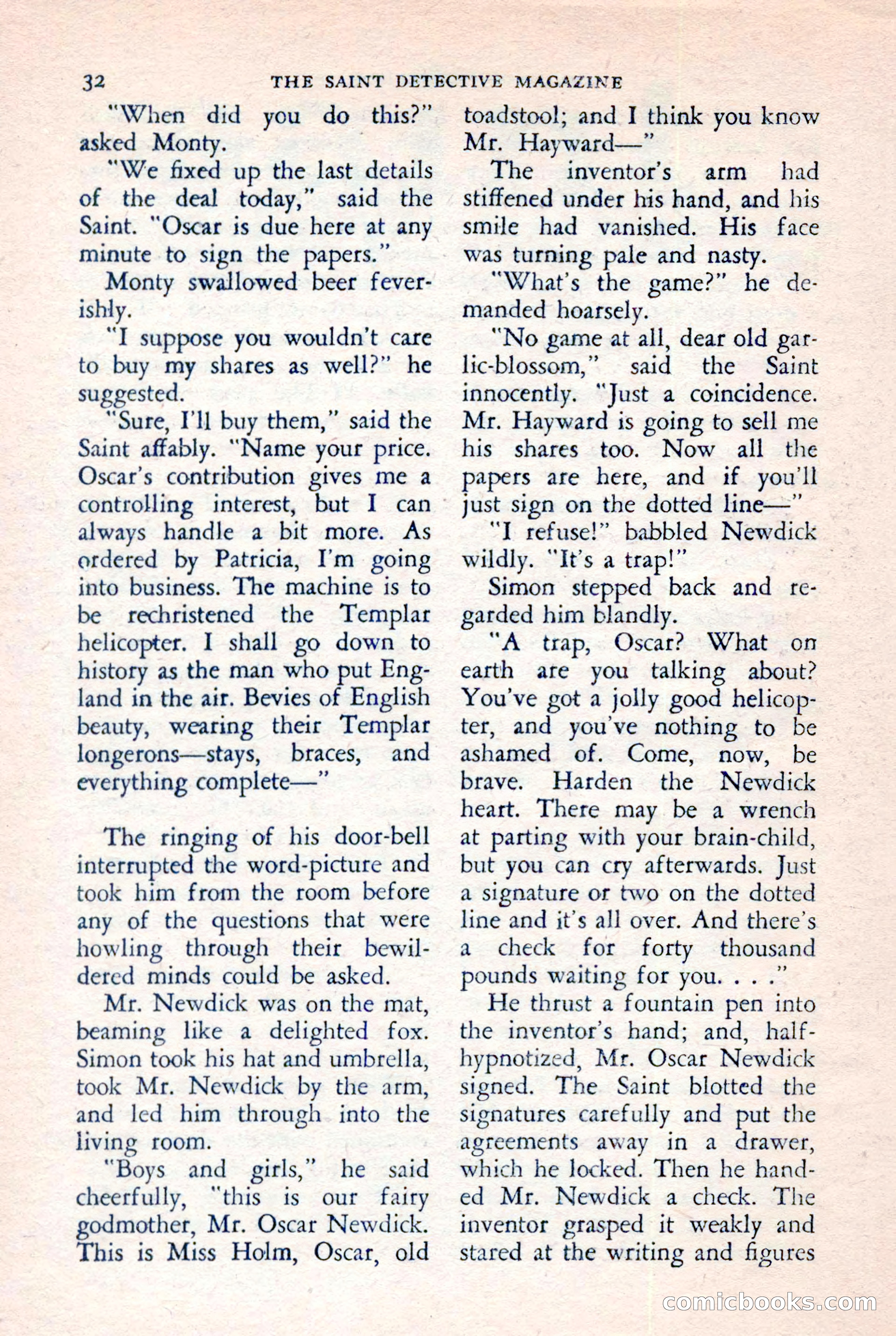 The Saint Detective Magazine, July 1957 — page 34 of 132