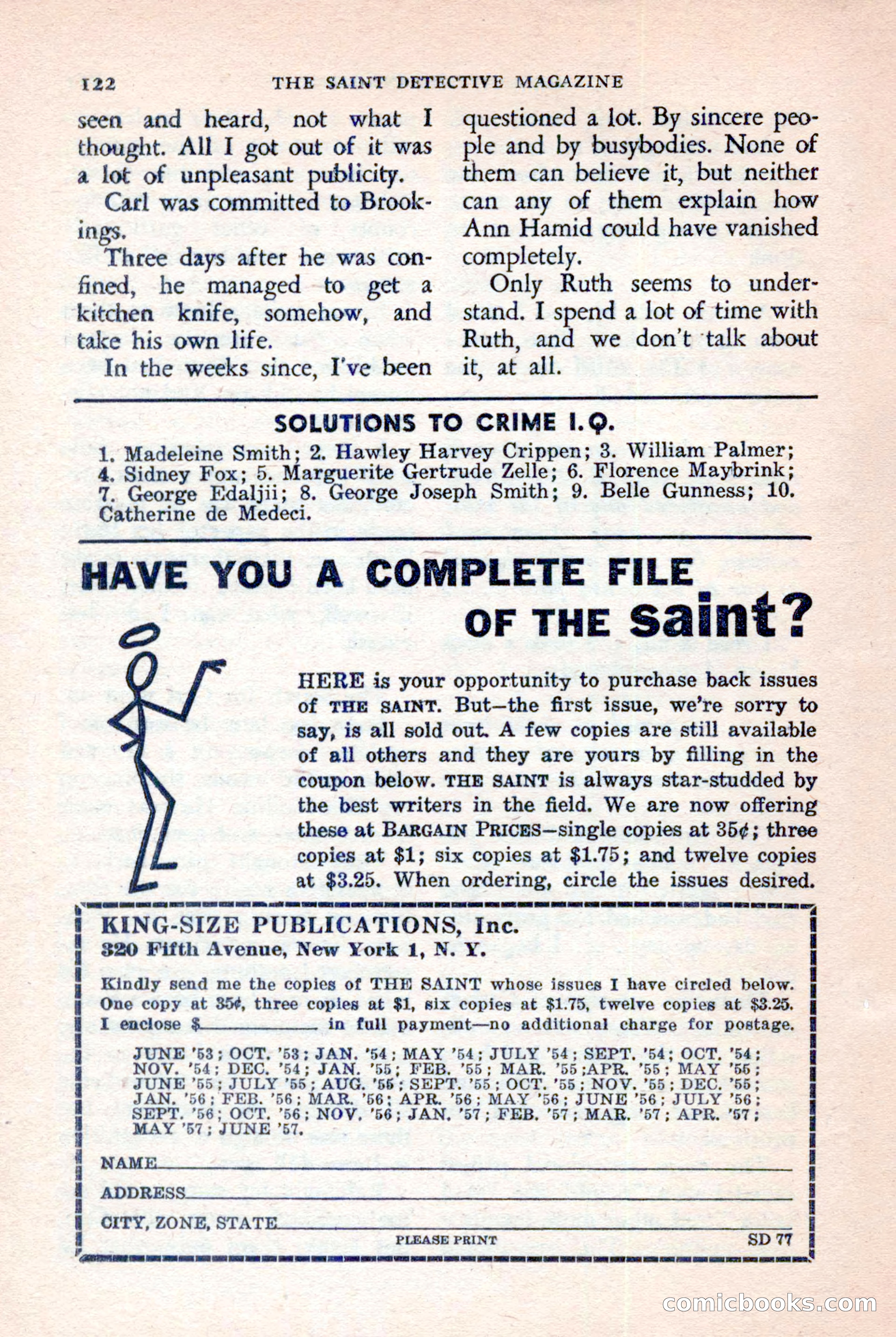 The Saint Detective Magazine, July 1957 — page 124 of 132