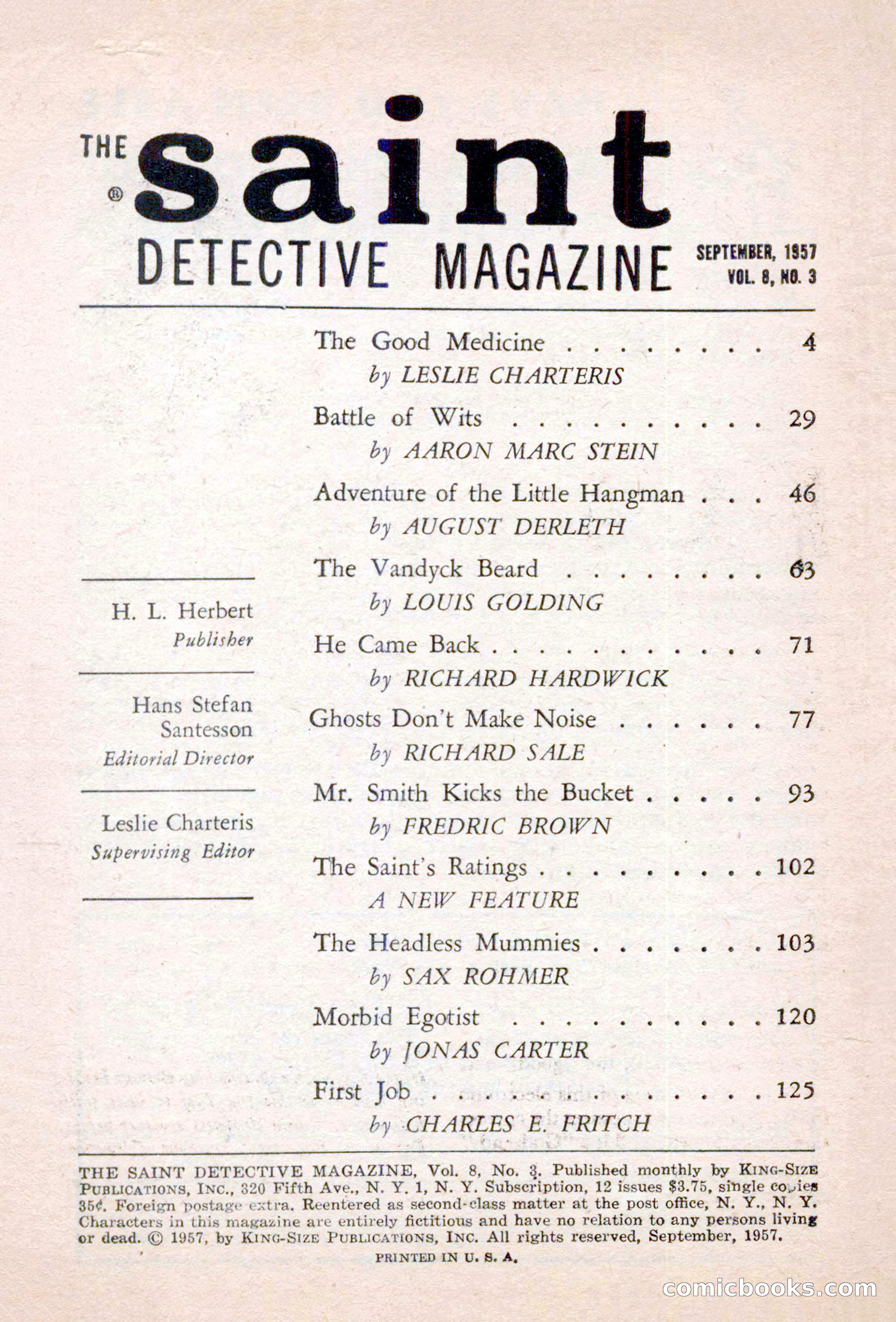 The Saint Detective Magazine, September 1957 — page 4 of 132