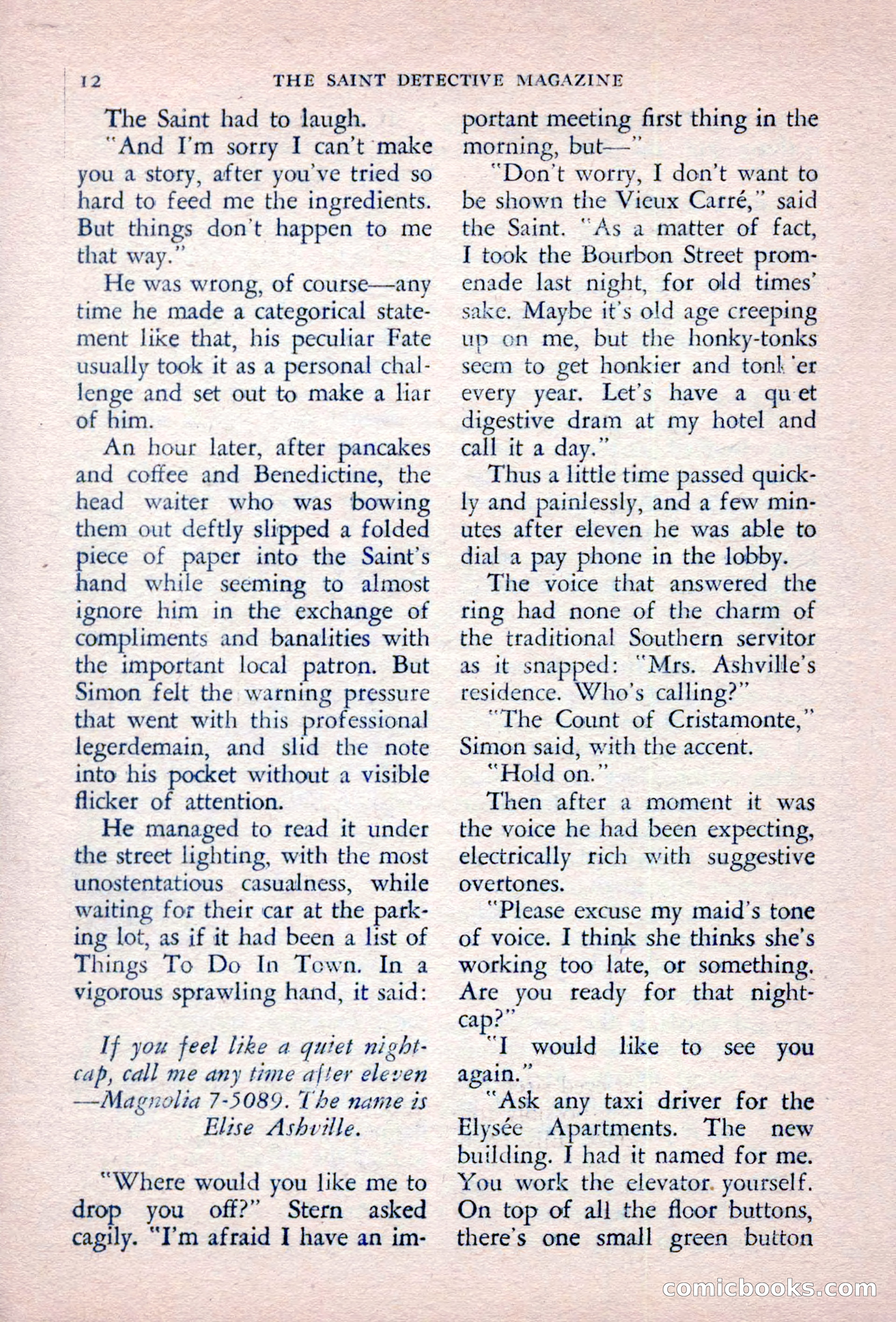 The Saint Detective Magazine, September 1957 — page 14 of 132