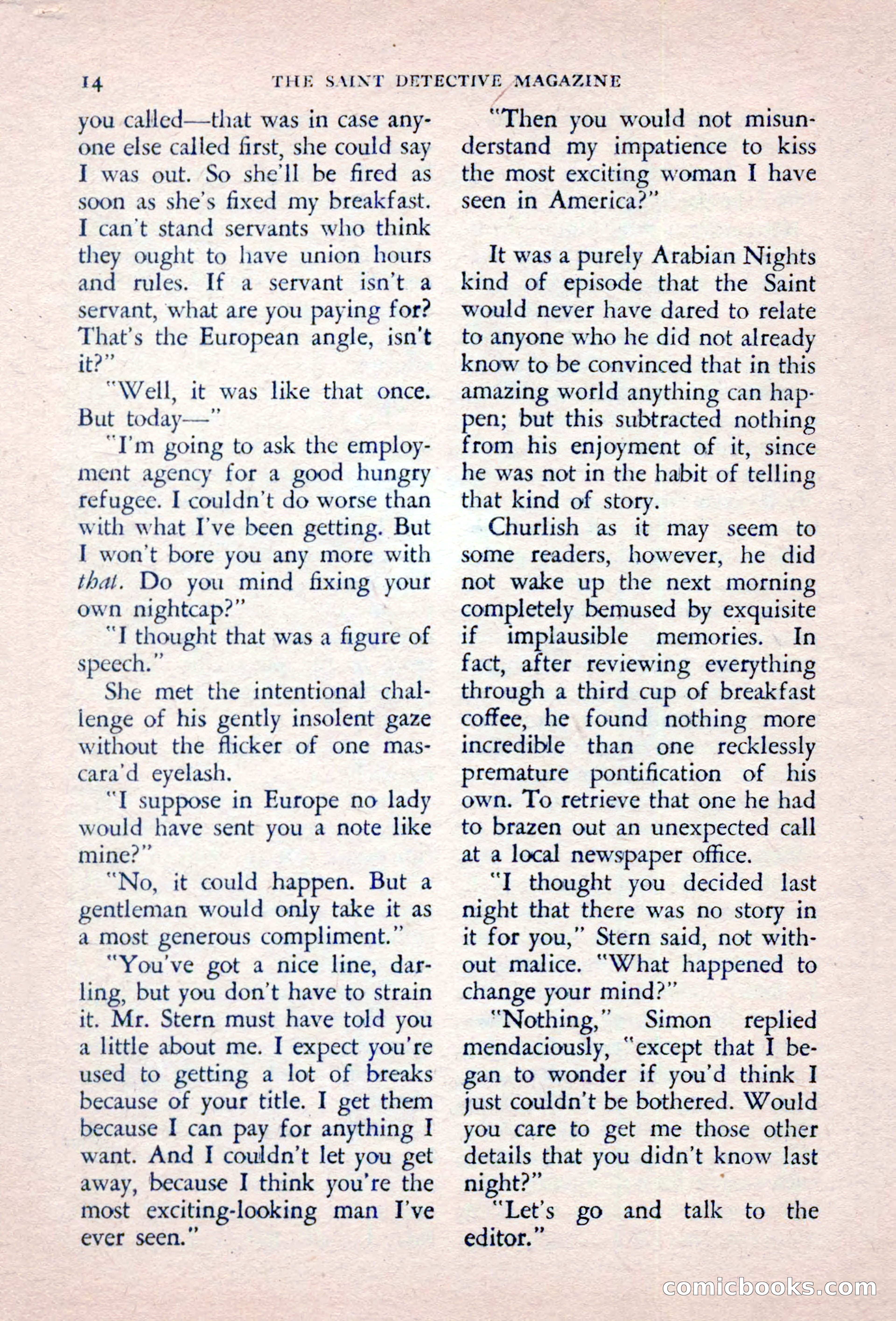 The Saint Detective Magazine, September 1957 — page 16 of 132