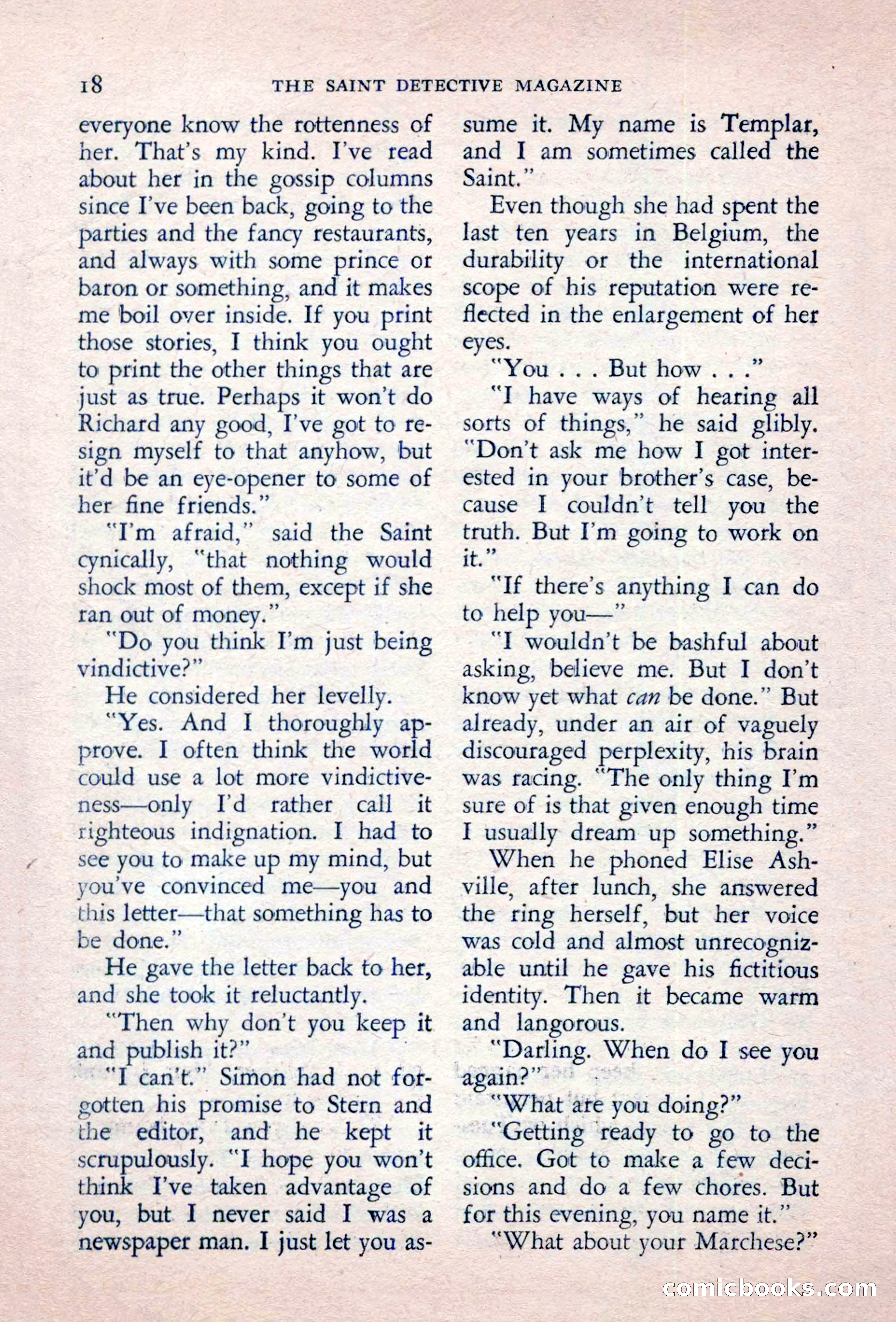 The Saint Detective Magazine, September 1957 — page 20 of 132