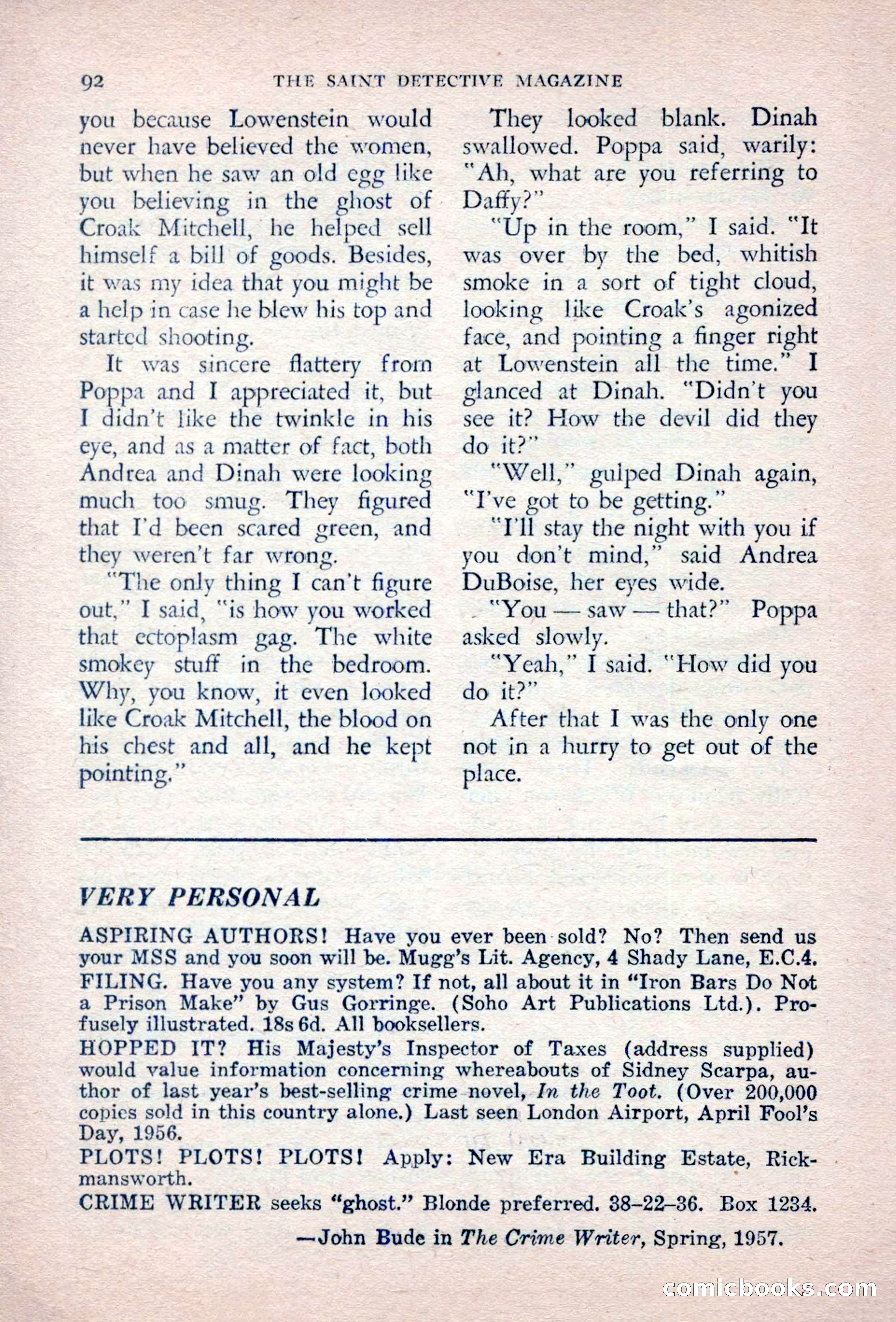 The Saint Detective Magazine, September 1957 — page 94 of 132