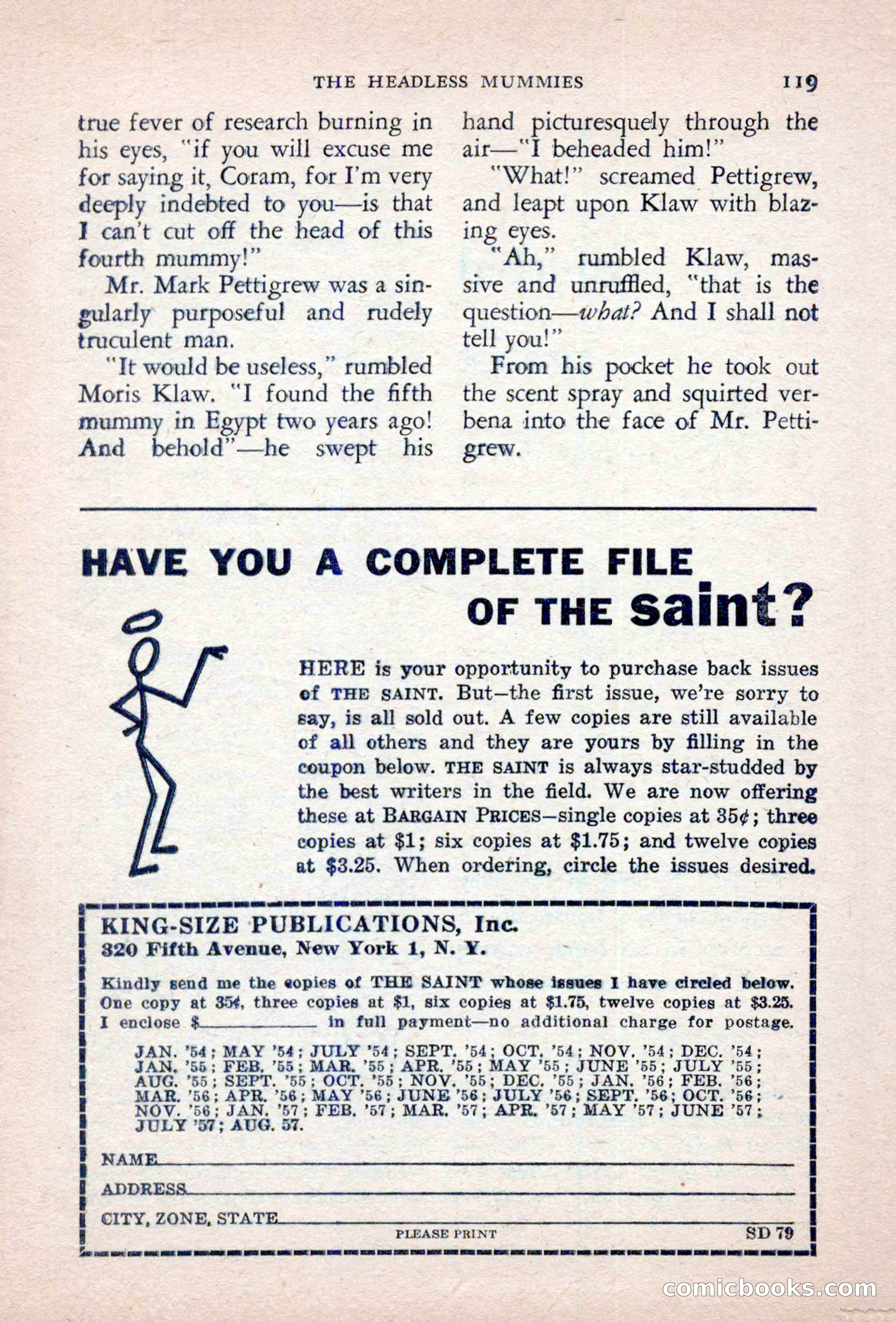 The Saint Detective Magazine, September 1957 — page 121 of 132