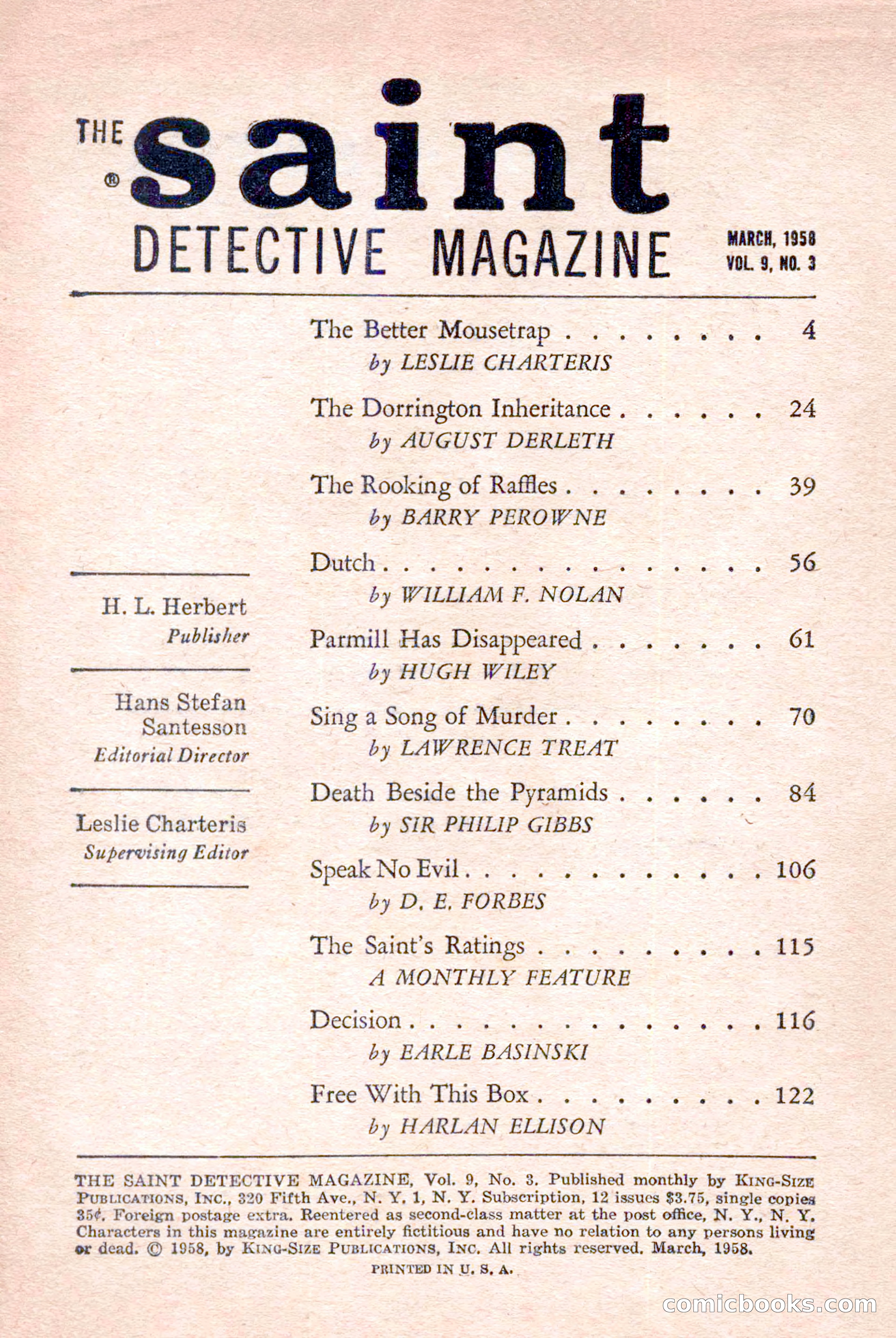 The Saint Detective Magazine, March 1958 — page 4 of 132