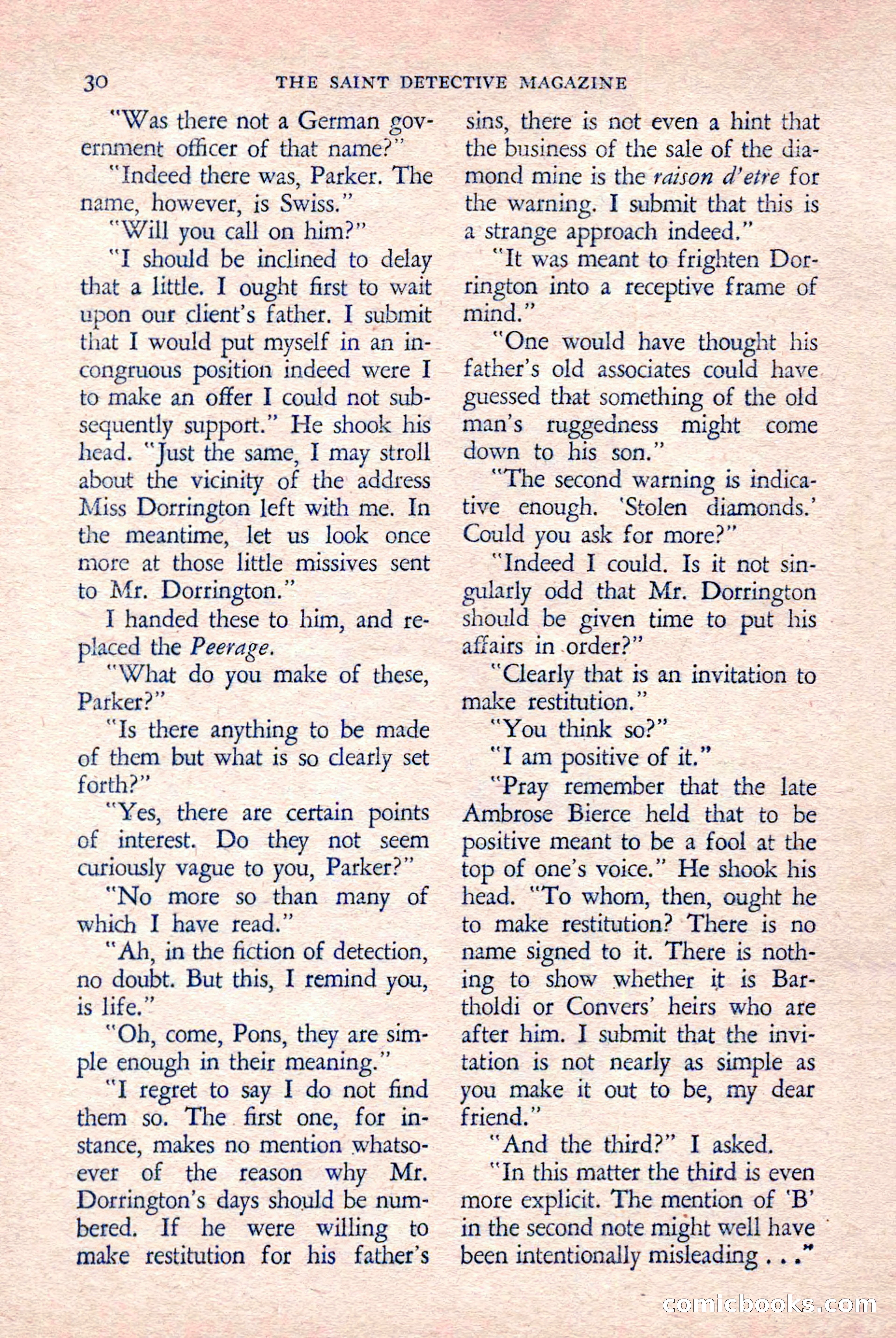 The Saint Detective Magazine, March 1958 — page 32 of 132