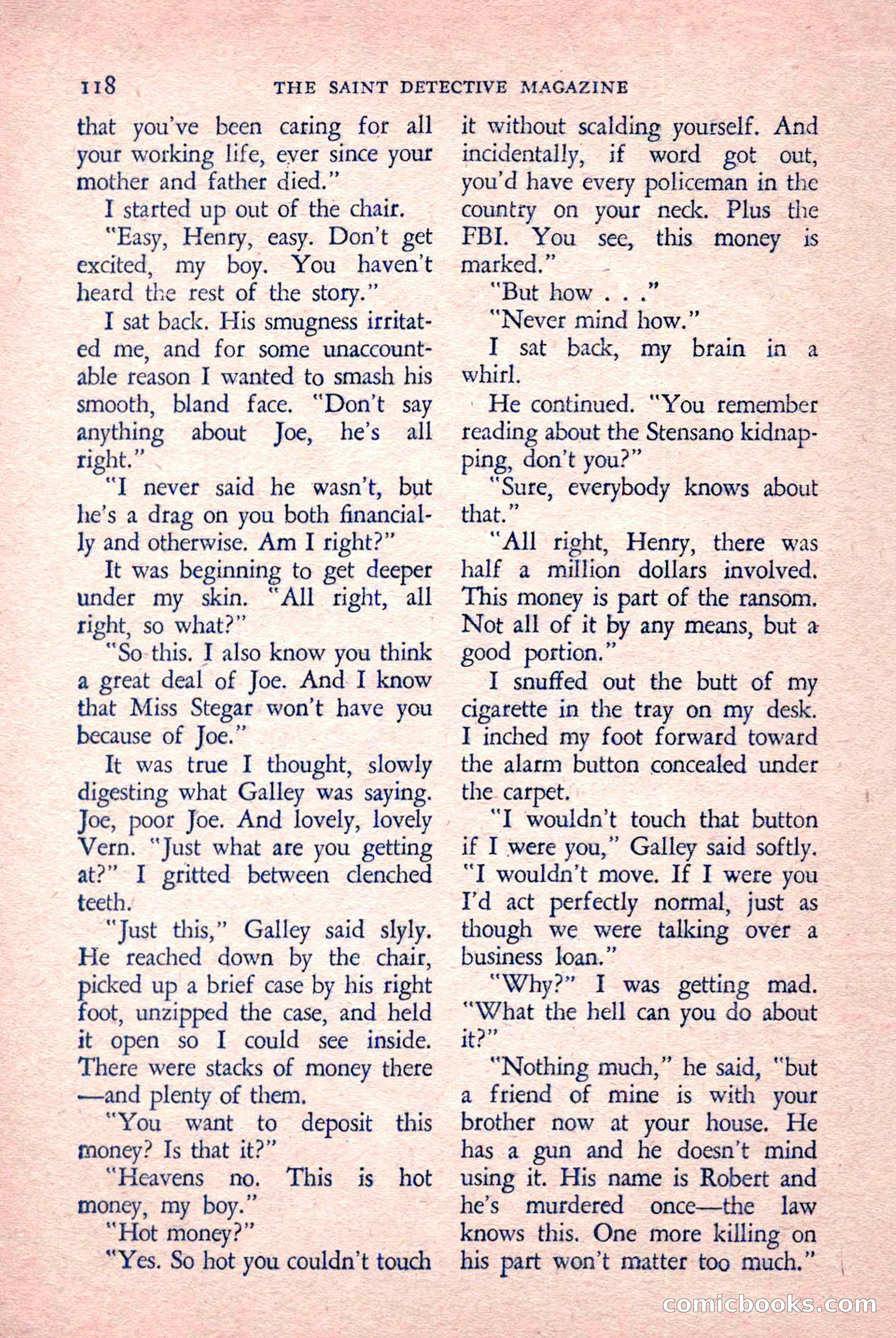 The Saint Detective Magazine, March 1958 — page 120 of 132