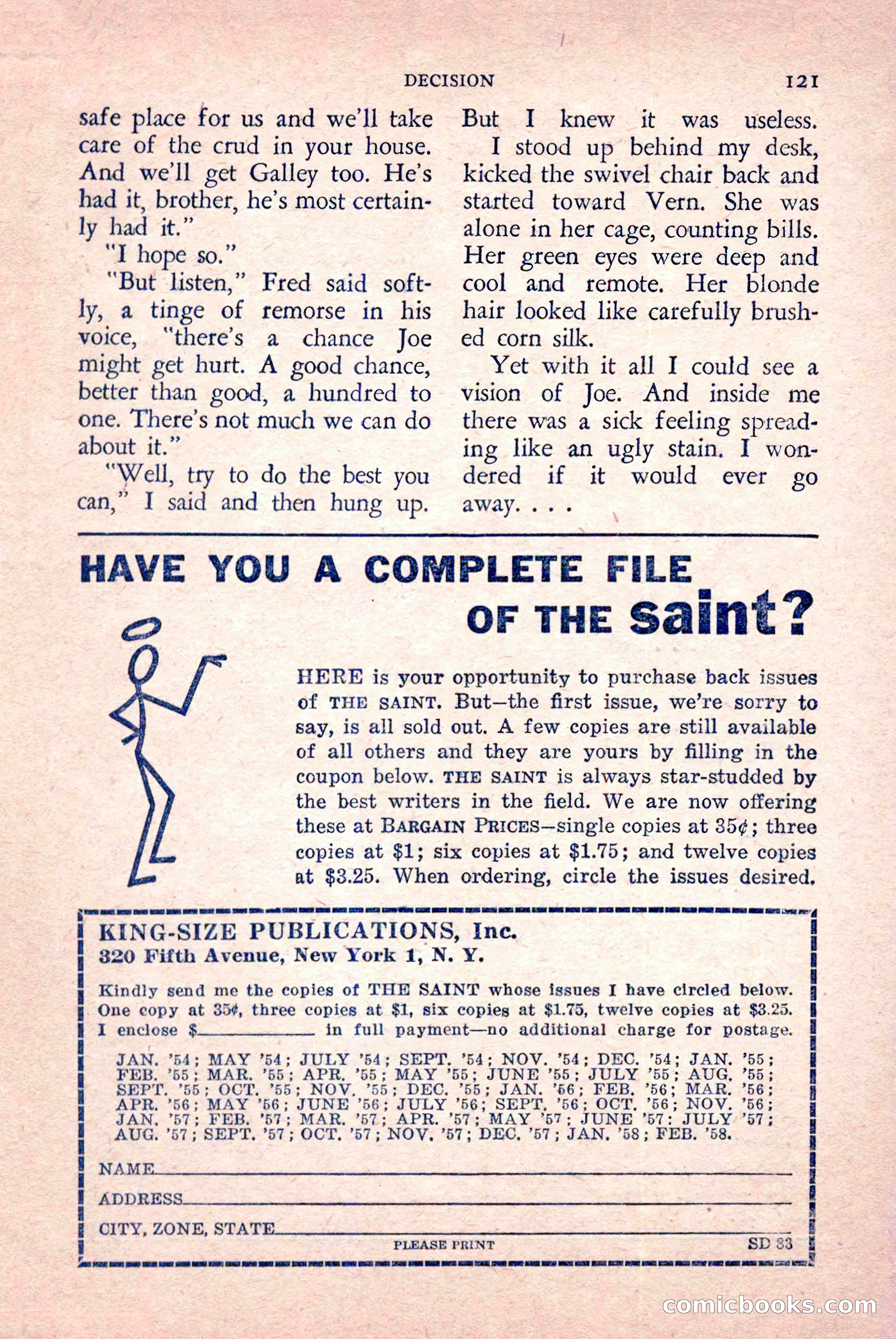 The Saint Detective Magazine, March 1958 — page 123 of 132