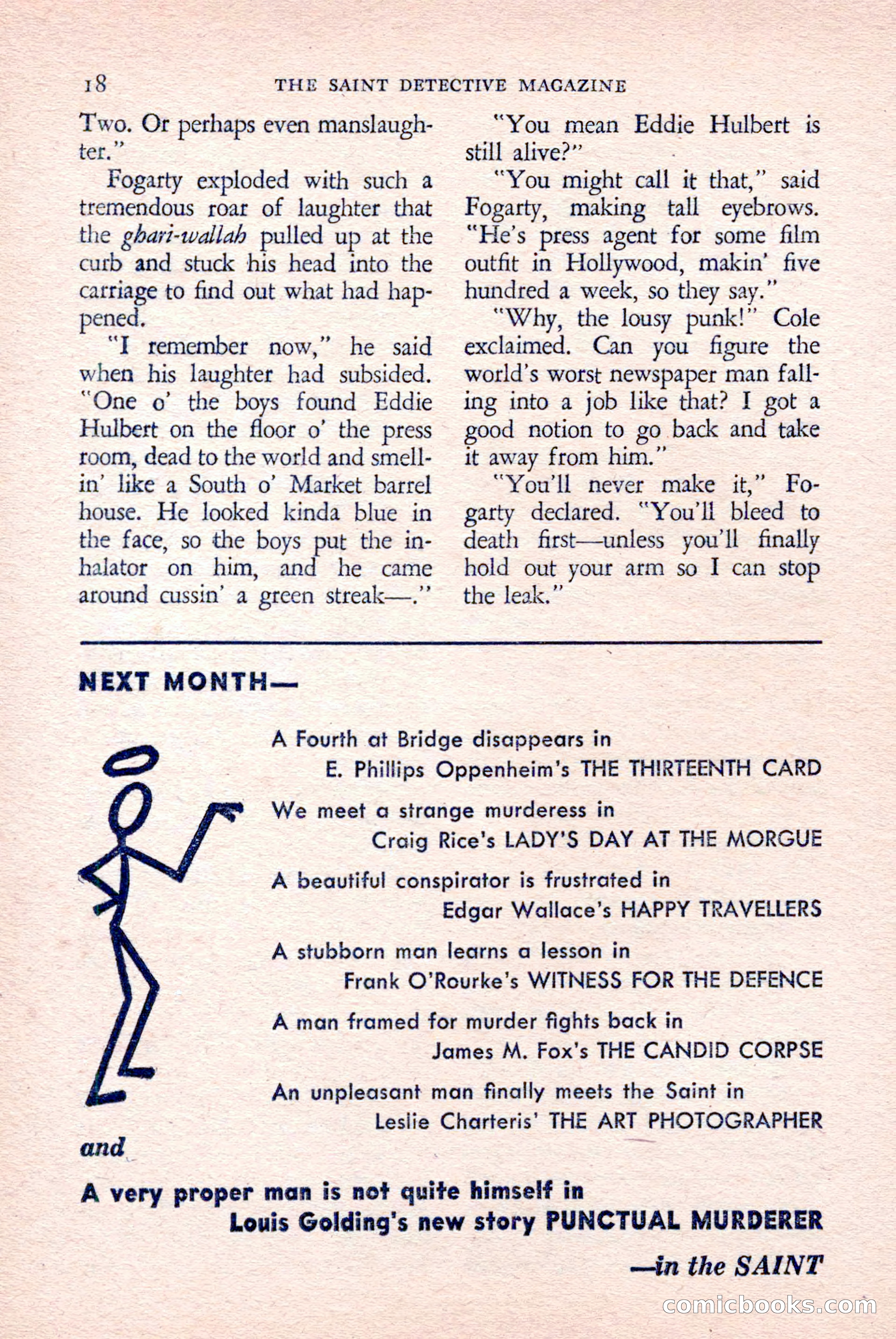 The Saint Detective Magazine, April 1958 — page 20 of 132